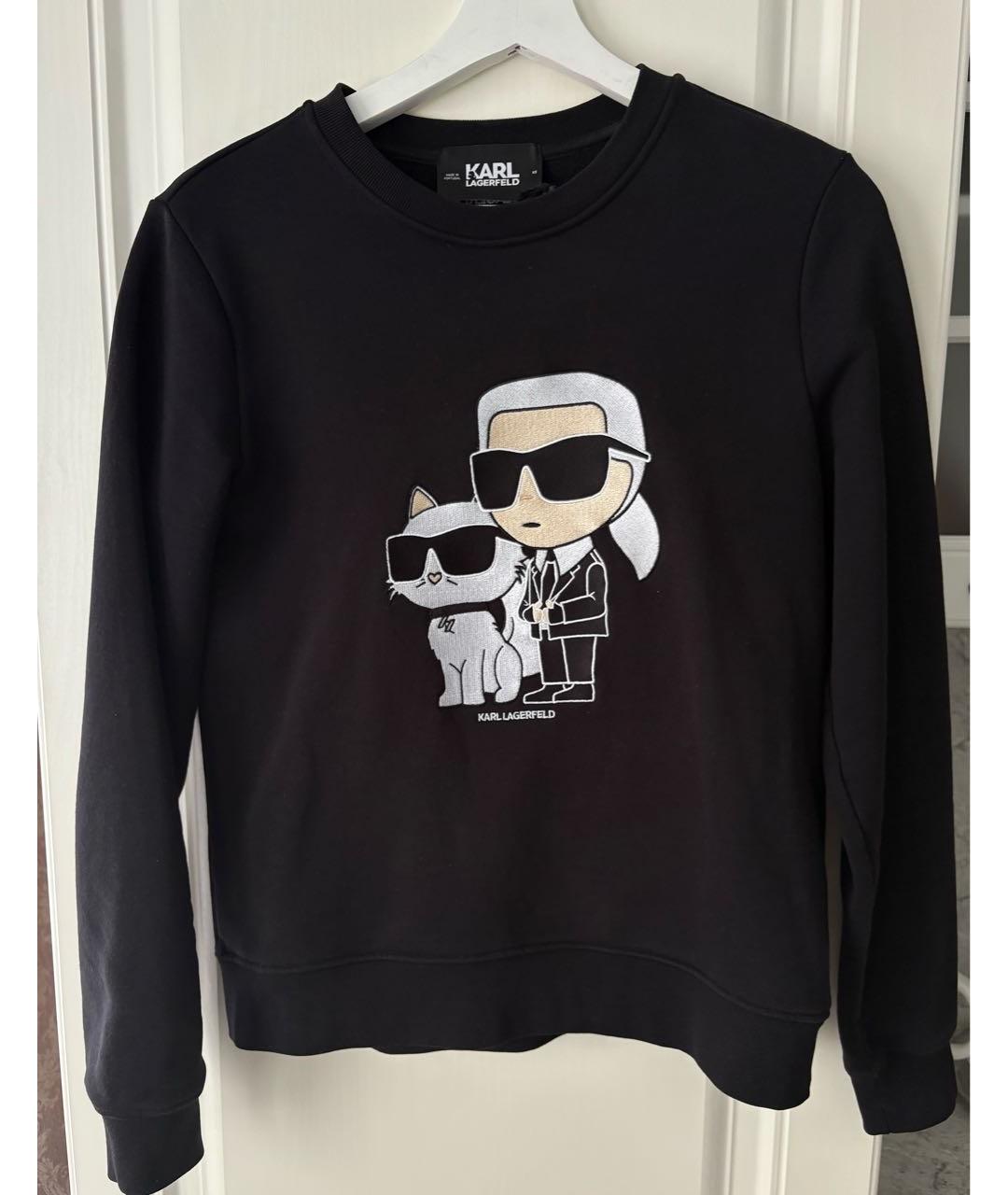 KARL LAGERFELD Черный хлопковый джемпер / свитер, фото 5