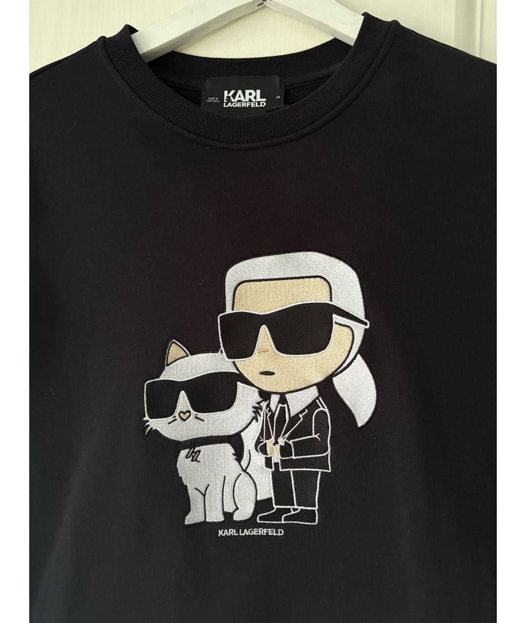 KARL LAGERFELD Черный хлопковый джемпер / свитер, фото 4