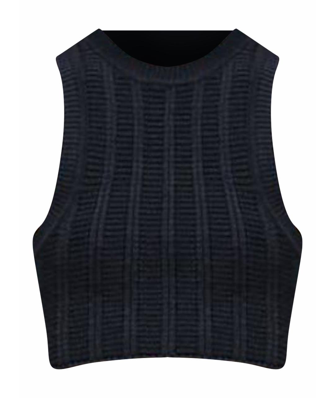 HERMES Темно-синяя хлопковая майка, фото 1