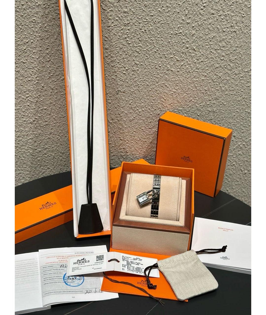 HERMES Серебряные часы из белого золота, фото 2