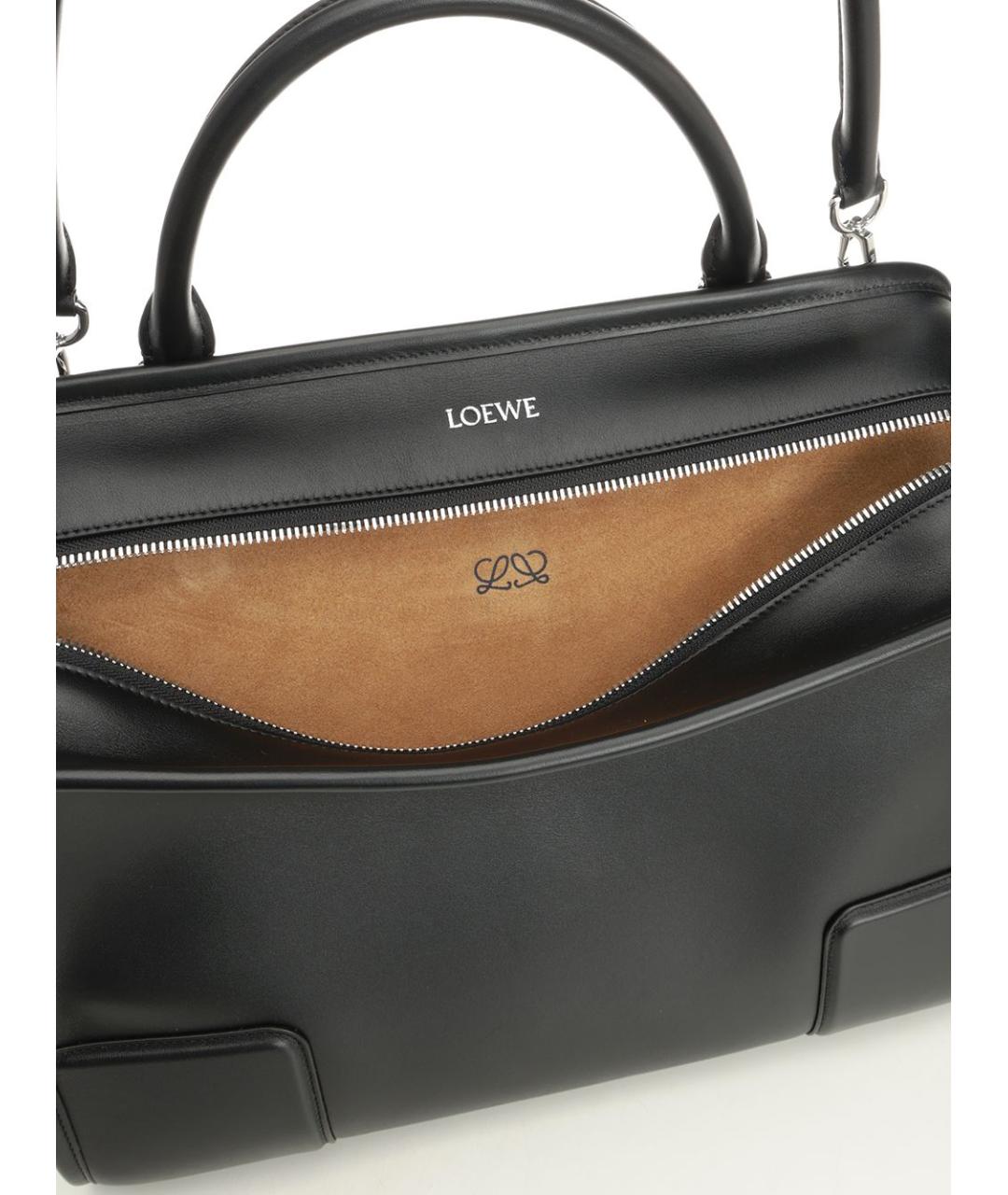 LOEWE Черная кожаная сумка тоут, фото 4