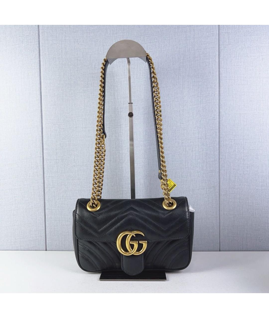 GUCCI Черная кожаная сумка через плечо, фото 2