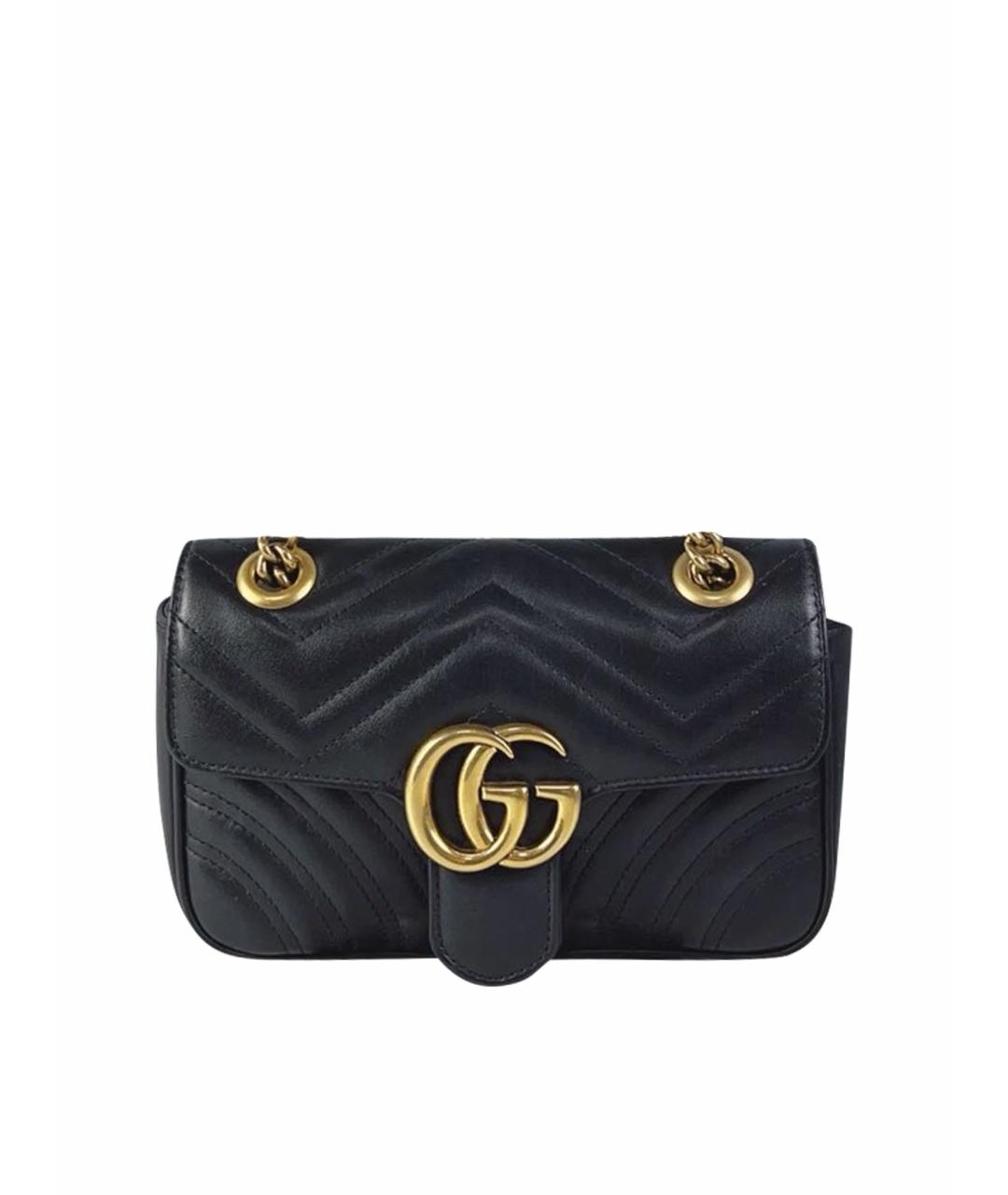 GUCCI Черная кожаная сумка через плечо, фото 1