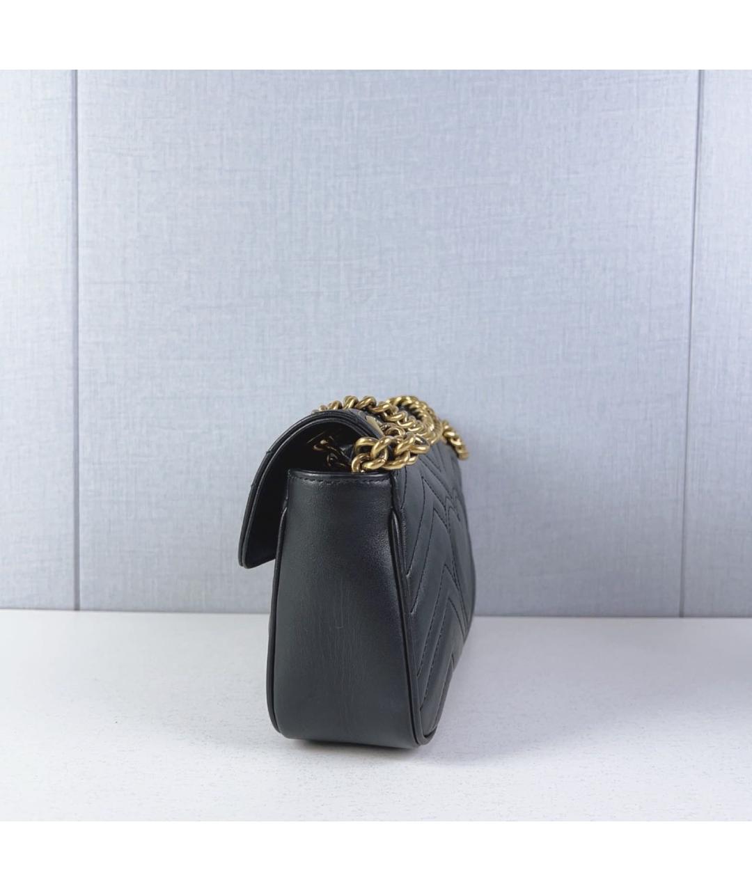 GUCCI Черная кожаная сумка через плечо, фото 5