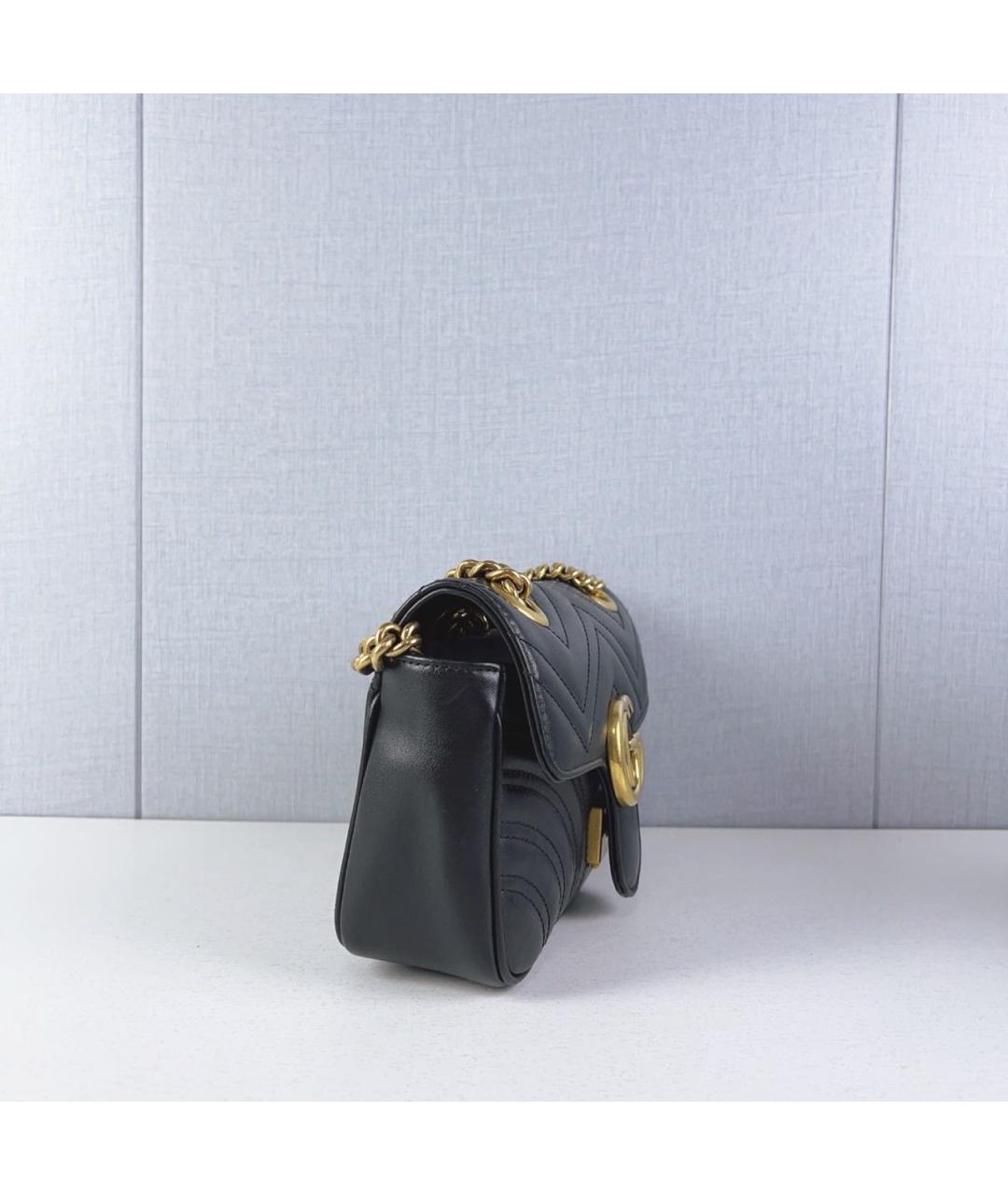 GUCCI Черная кожаная сумка через плечо, фото 6