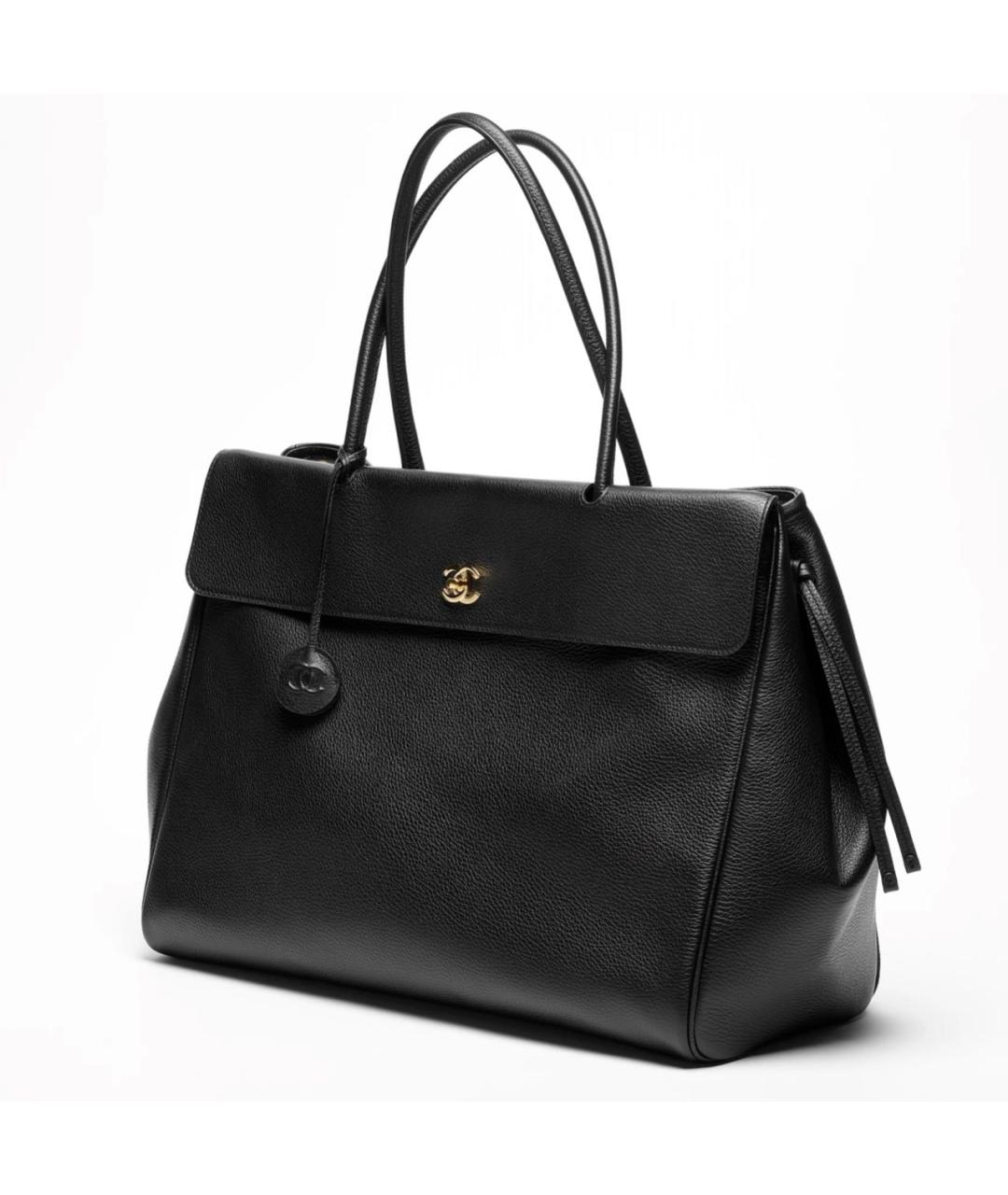 CHANEL Черная кожаная сумка через плечо, фото 2