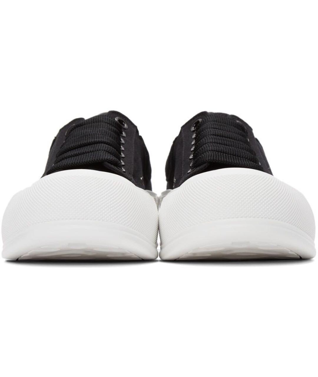 ALEXANDER MCQUEEN Черные текстильные низкие кроссовки / кеды, фото 3