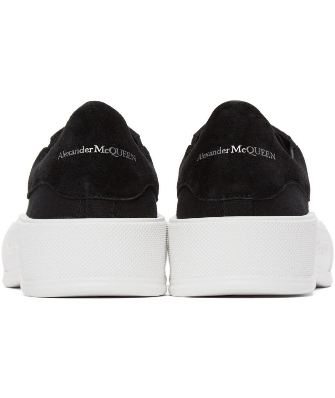 ALEXANDER MCQUEEN Черные текстильные низкие кроссовки / кеды, фото 4