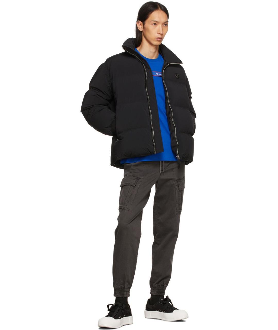 ALEXANDER MCQUEEN Черные текстильные низкие кроссовки / кеды, фото 5