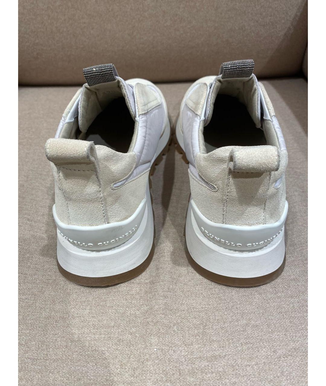 BRUNELLO CUCINELLI Бежевые замшевые кроссовки, фото 4