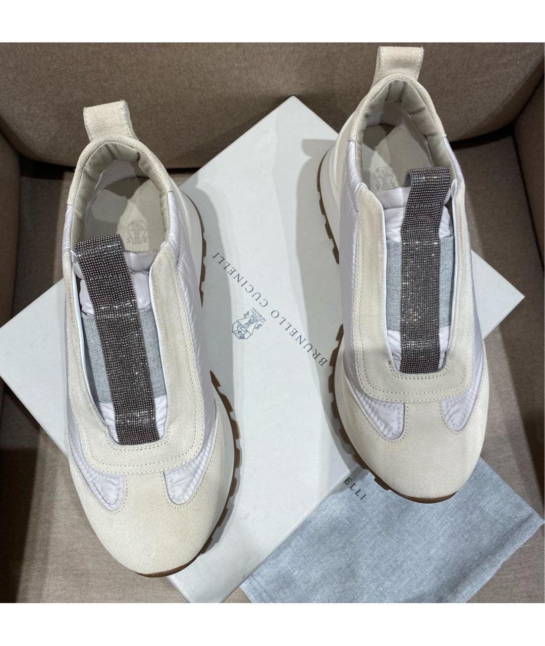 BRUNELLO CUCINELLI Бежевые замшевые кроссовки, фото 5