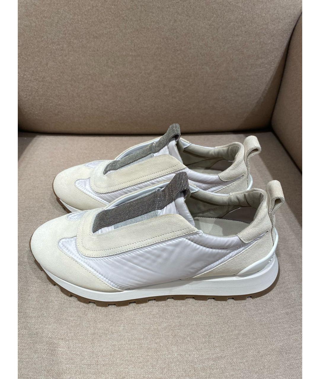 BRUNELLO CUCINELLI Бежевые замшевые кроссовки, фото 6