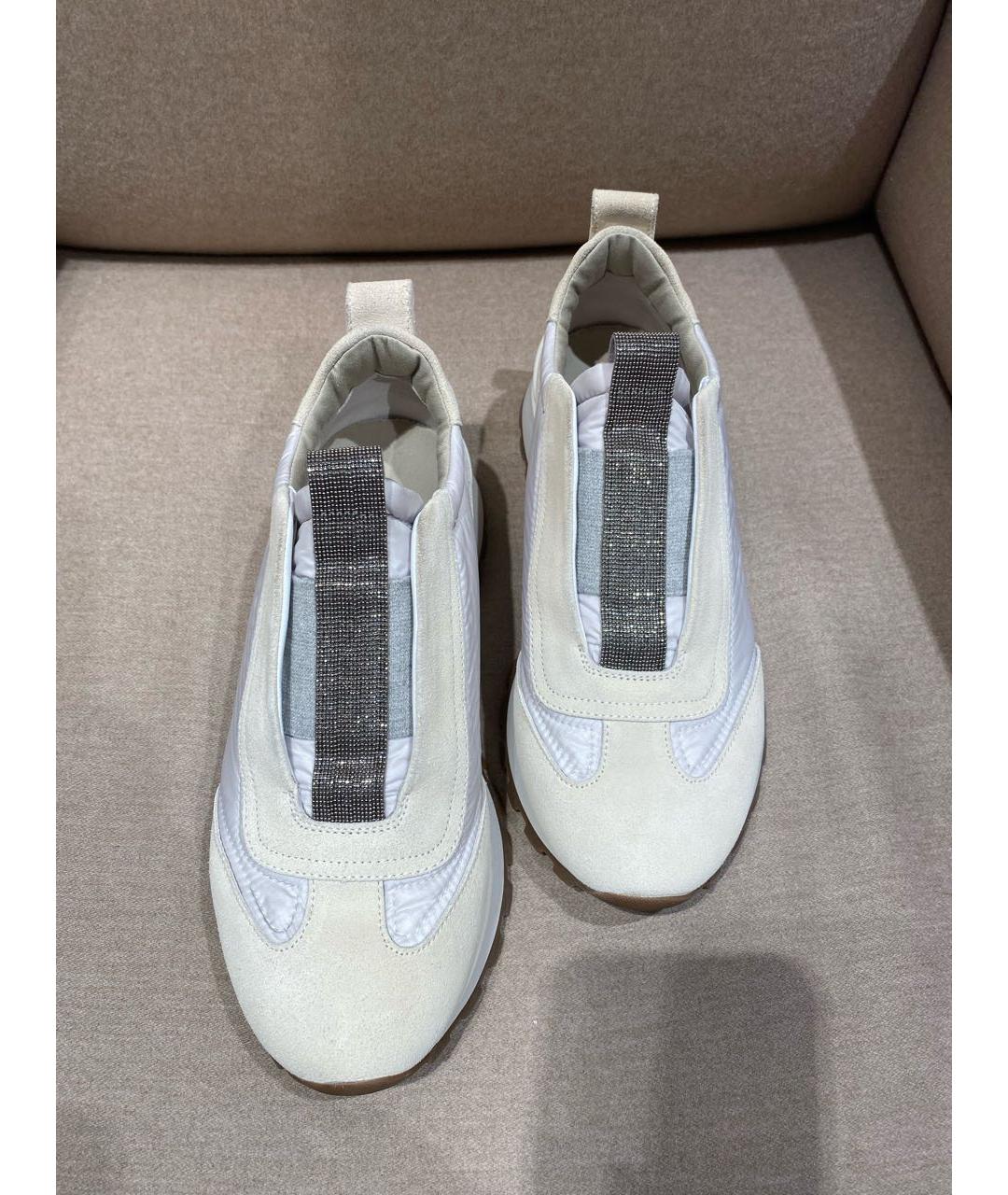 BRUNELLO CUCINELLI Бежевые замшевые кроссовки, фото 2