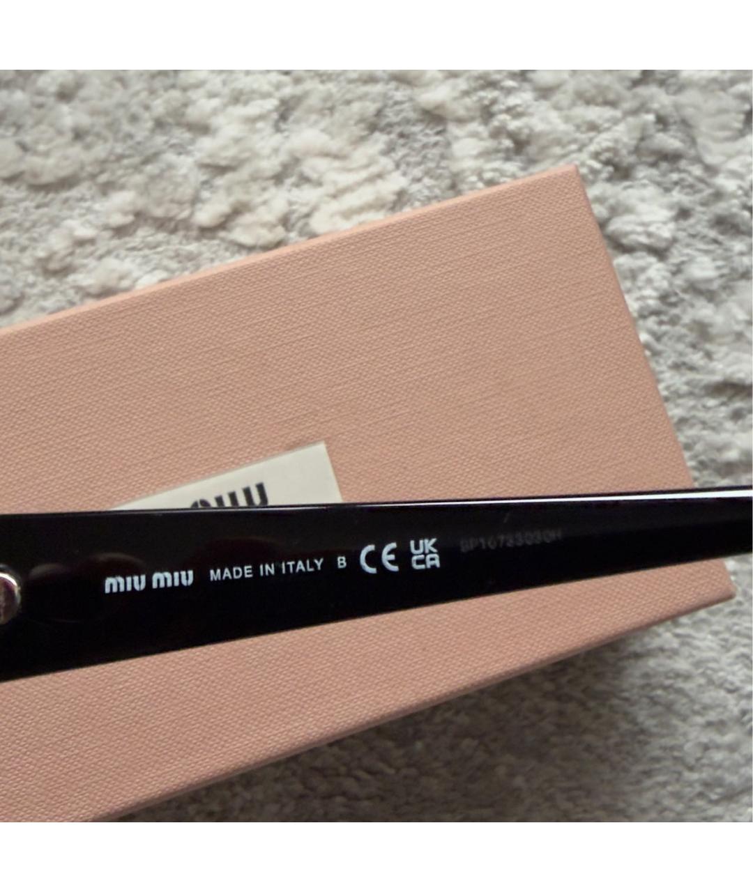 MIU MIU Черные пластиковые солнцезащитные очки, фото 6