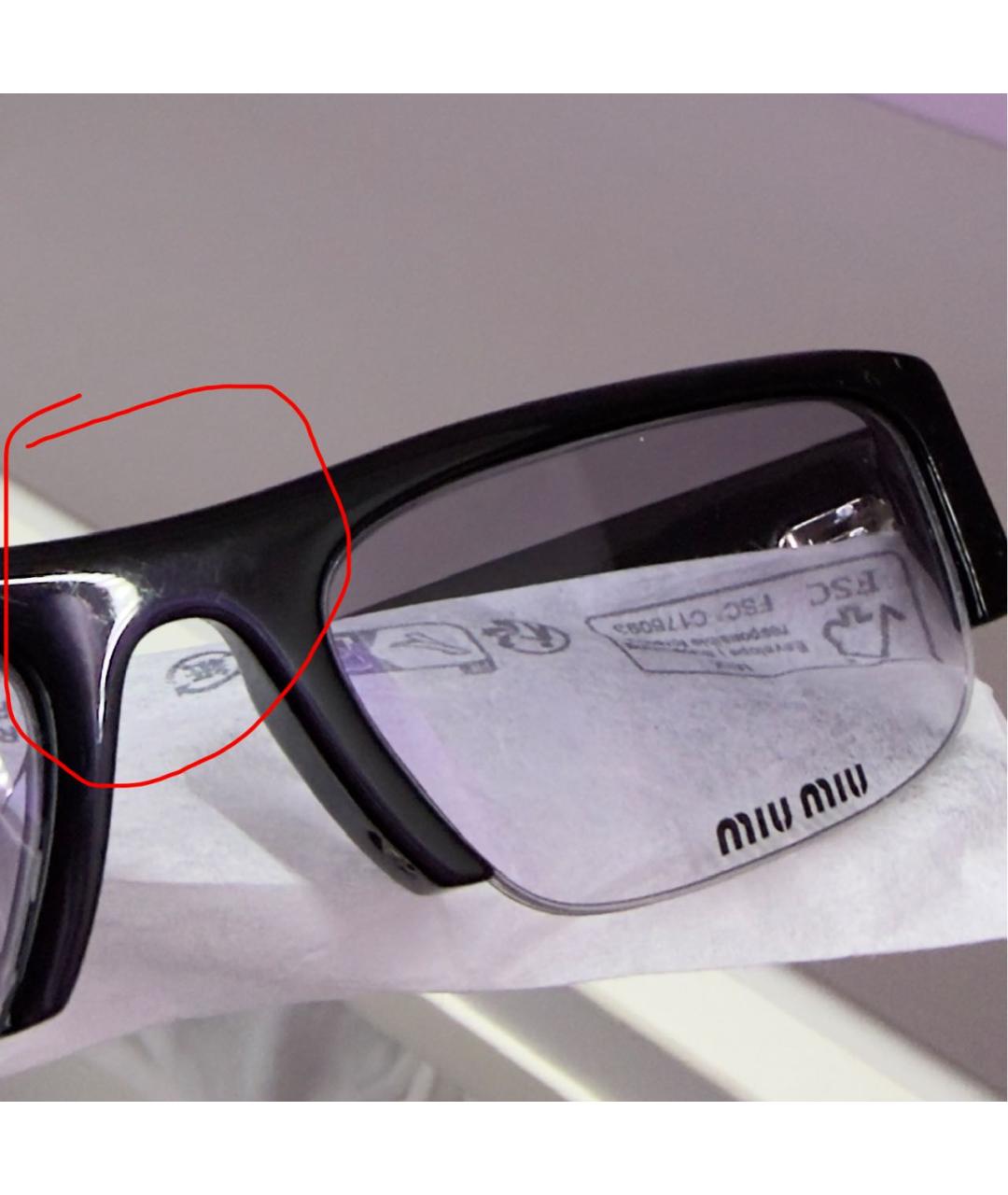 MIU MIU Черные пластиковые солнцезащитные очки, фото 8