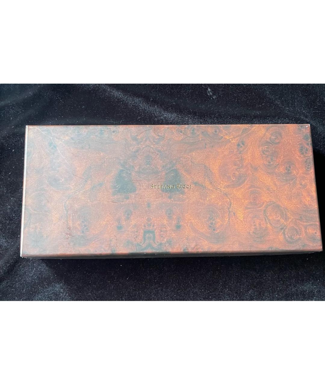 STEFANO RICCI Темно-синие кожаные перчатки, фото 4