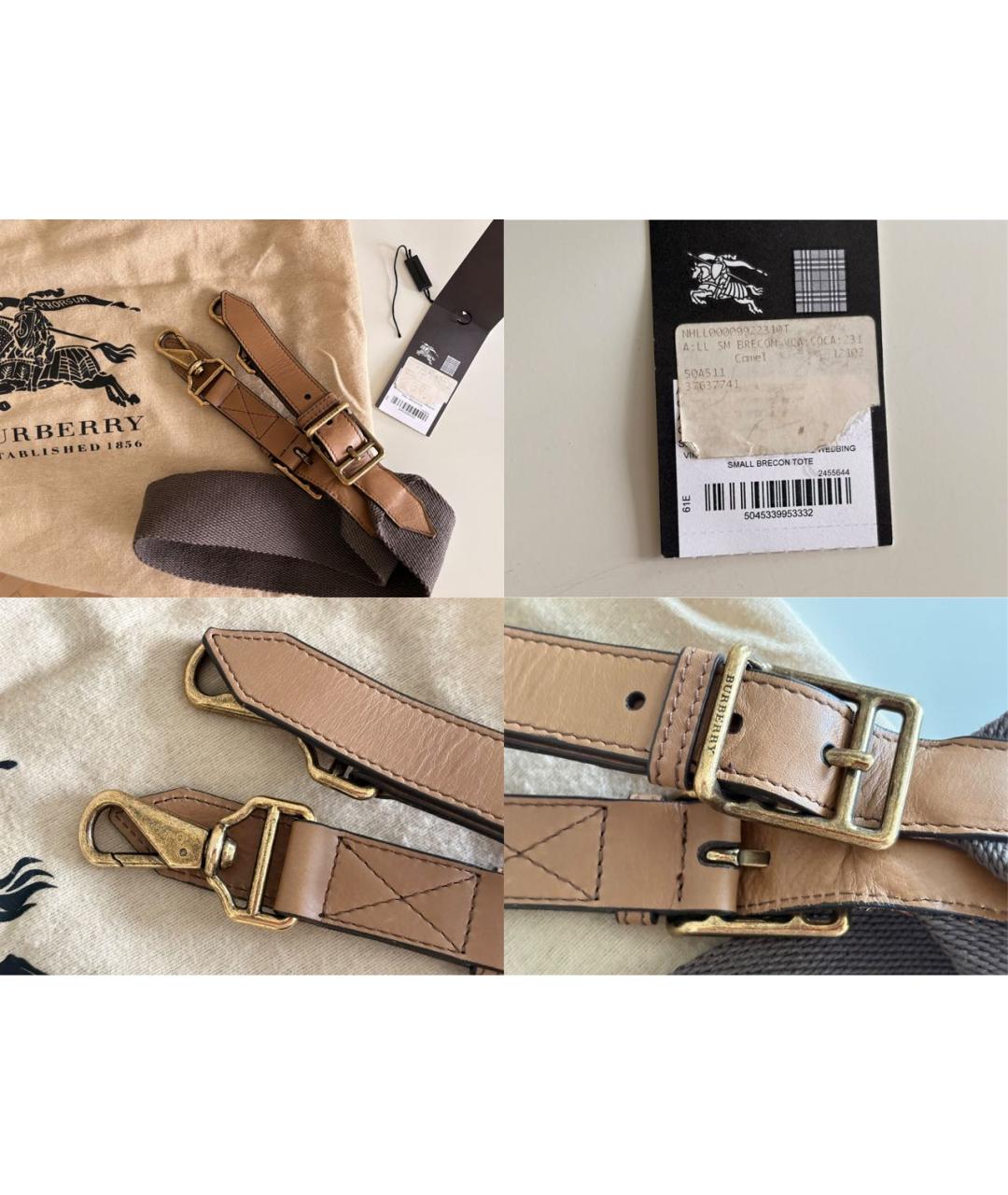 BURBERRY Бежевая кожаная сумка с короткими ручками, фото 6