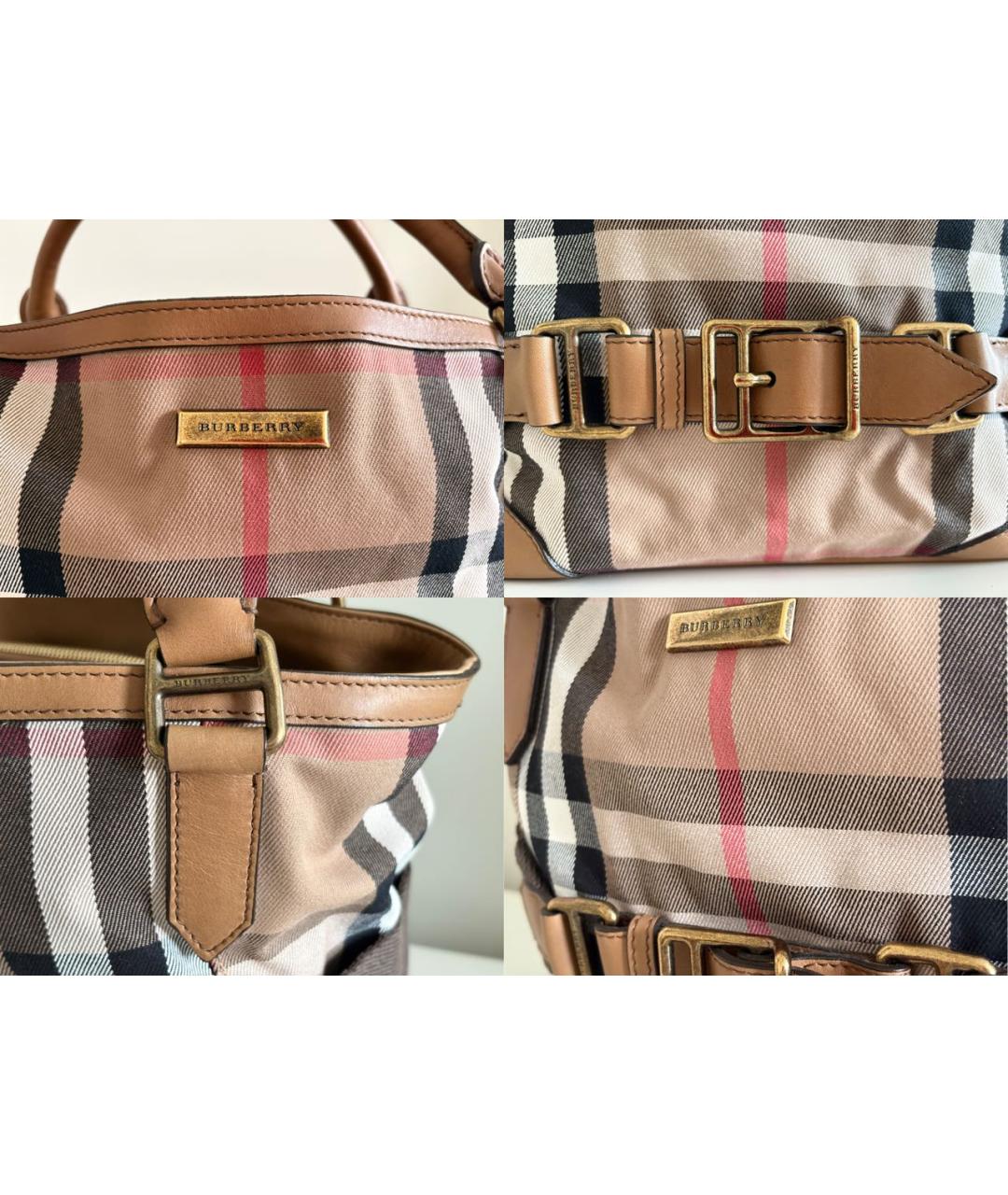 BURBERRY Бежевая кожаная сумка с короткими ручками, фото 5