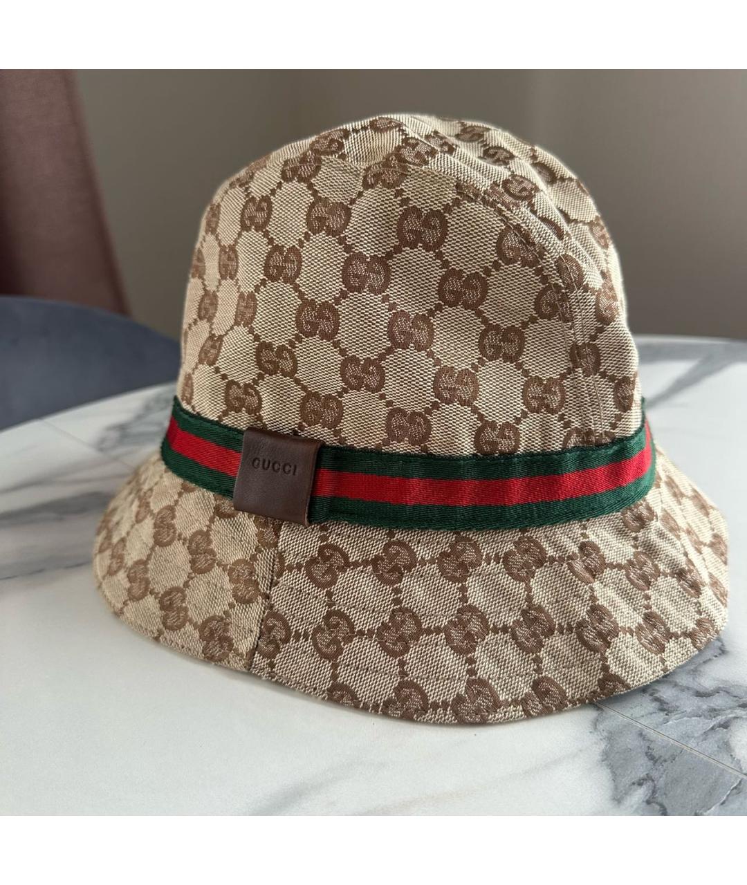 GUCCI Бежевая хлопковая панама, фото 6