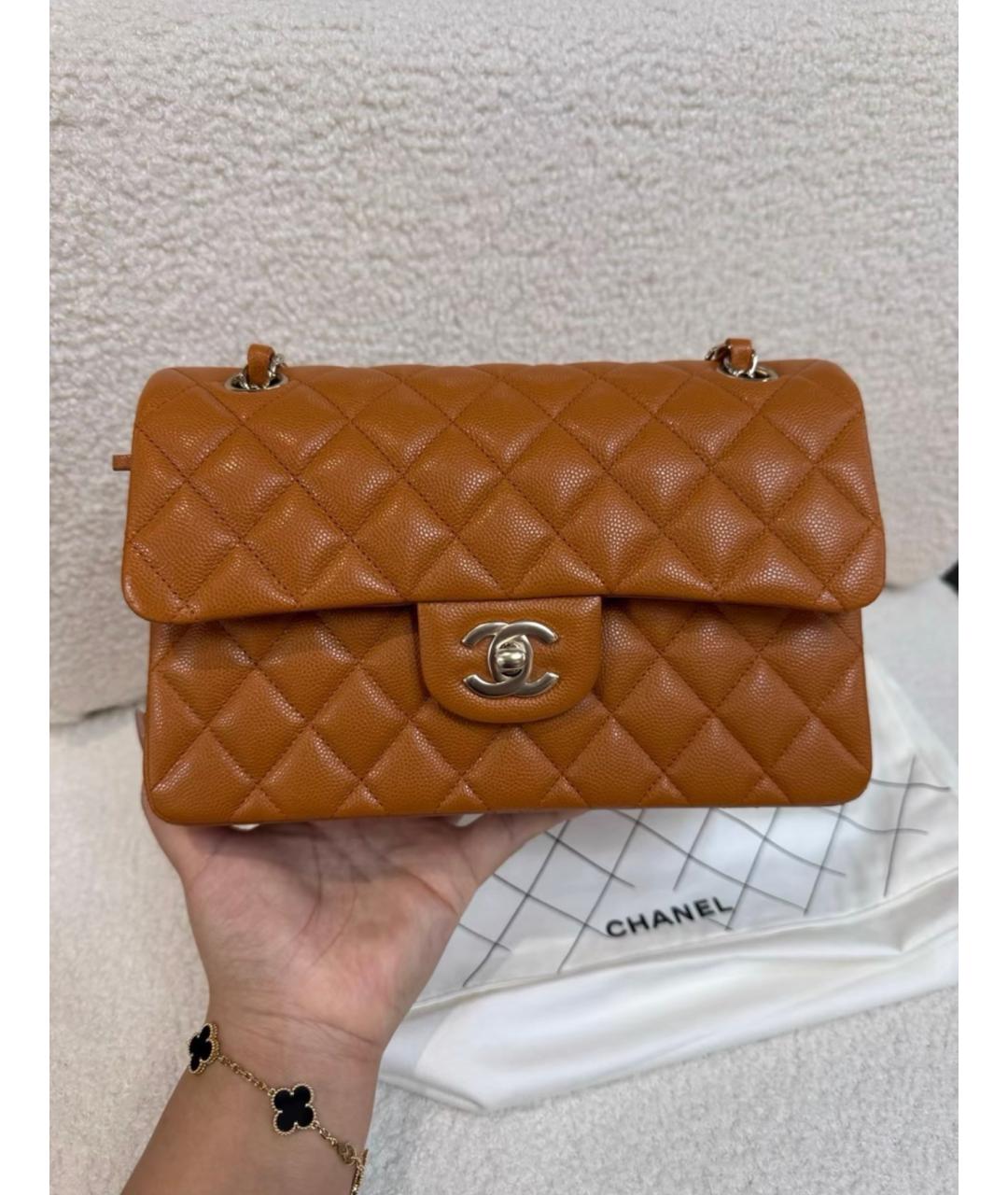 CHANEL Коричневая кожаная сумка через плечо, фото 8