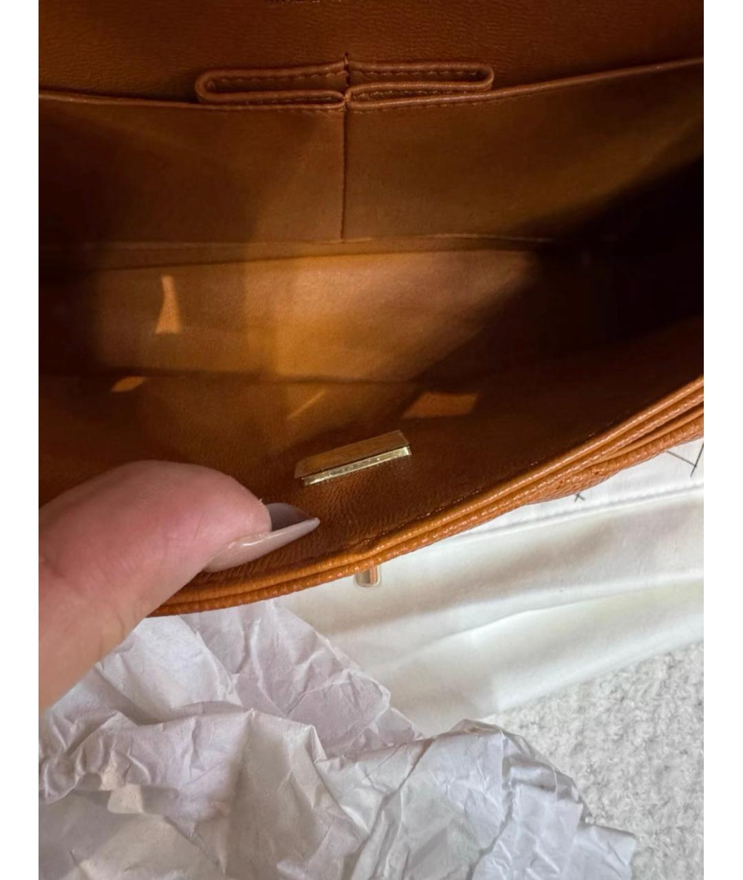 CHANEL Коричневая кожаная сумка через плечо, фото 6