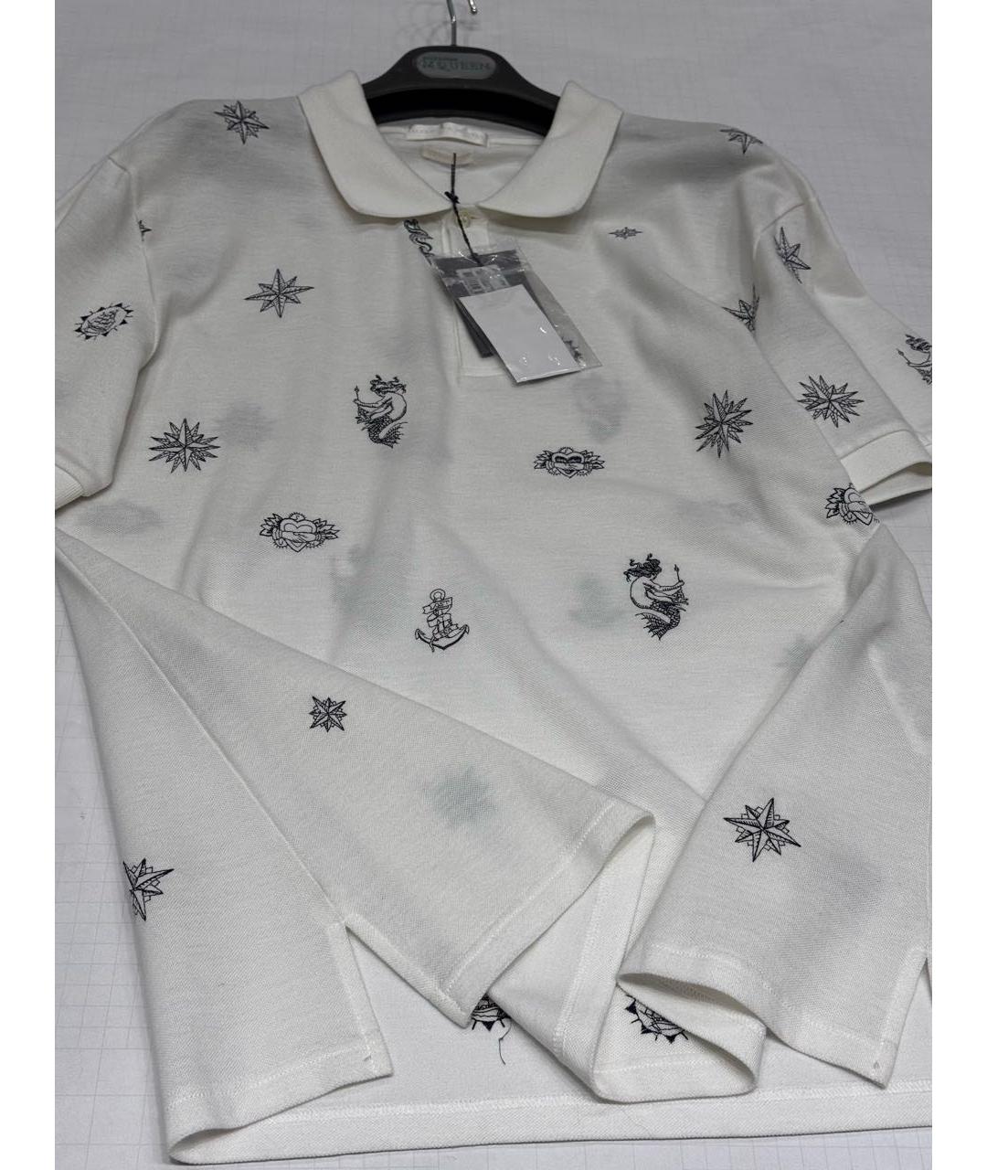 ALEXANDER MCQUEEN Белое хлопковое поло с коротким рукавом, фото 7