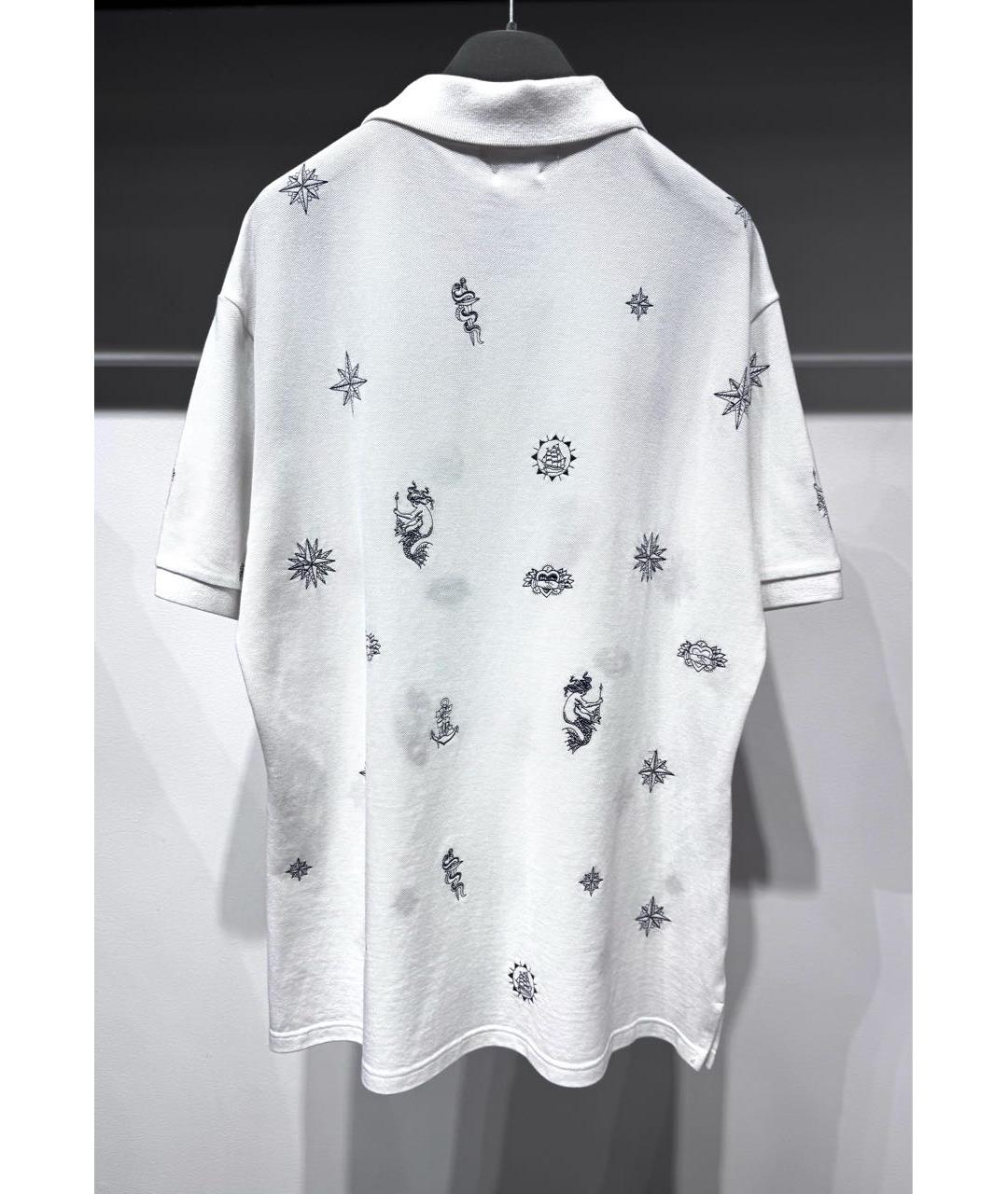 ALEXANDER MCQUEEN Белое хлопковое поло с коротким рукавом, фото 3