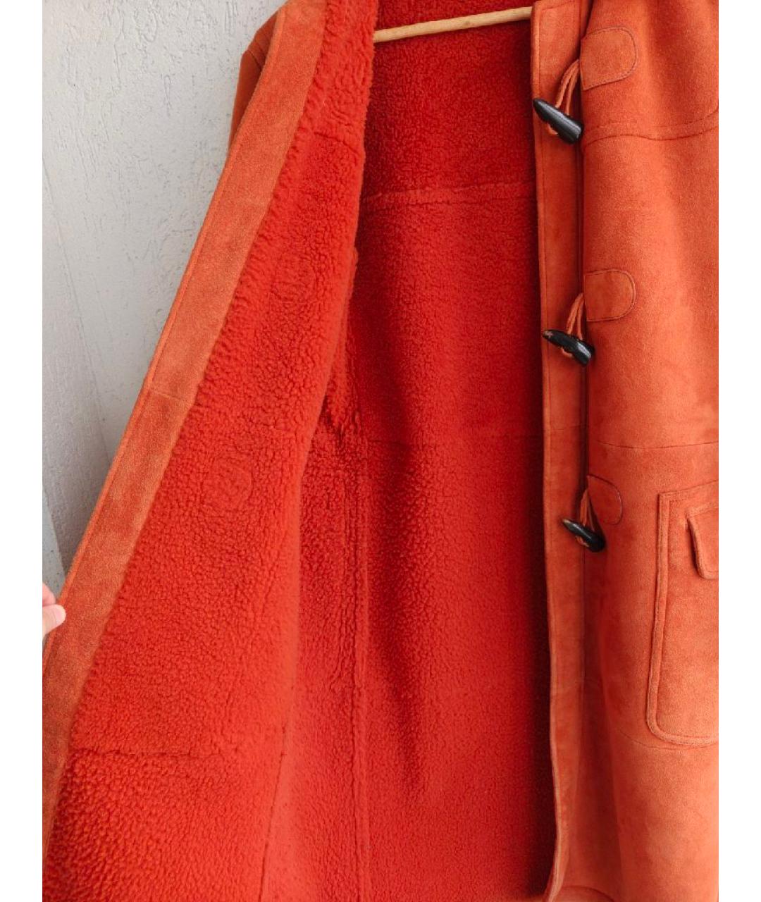BOTTEGA VENETA Оранжевая замшевая дубленка, фото 8