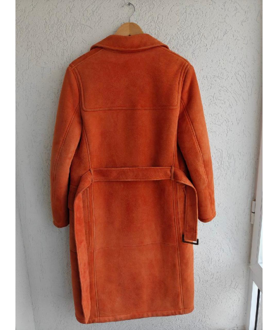 BOTTEGA VENETA Оранжевая замшевая дубленка, фото 3