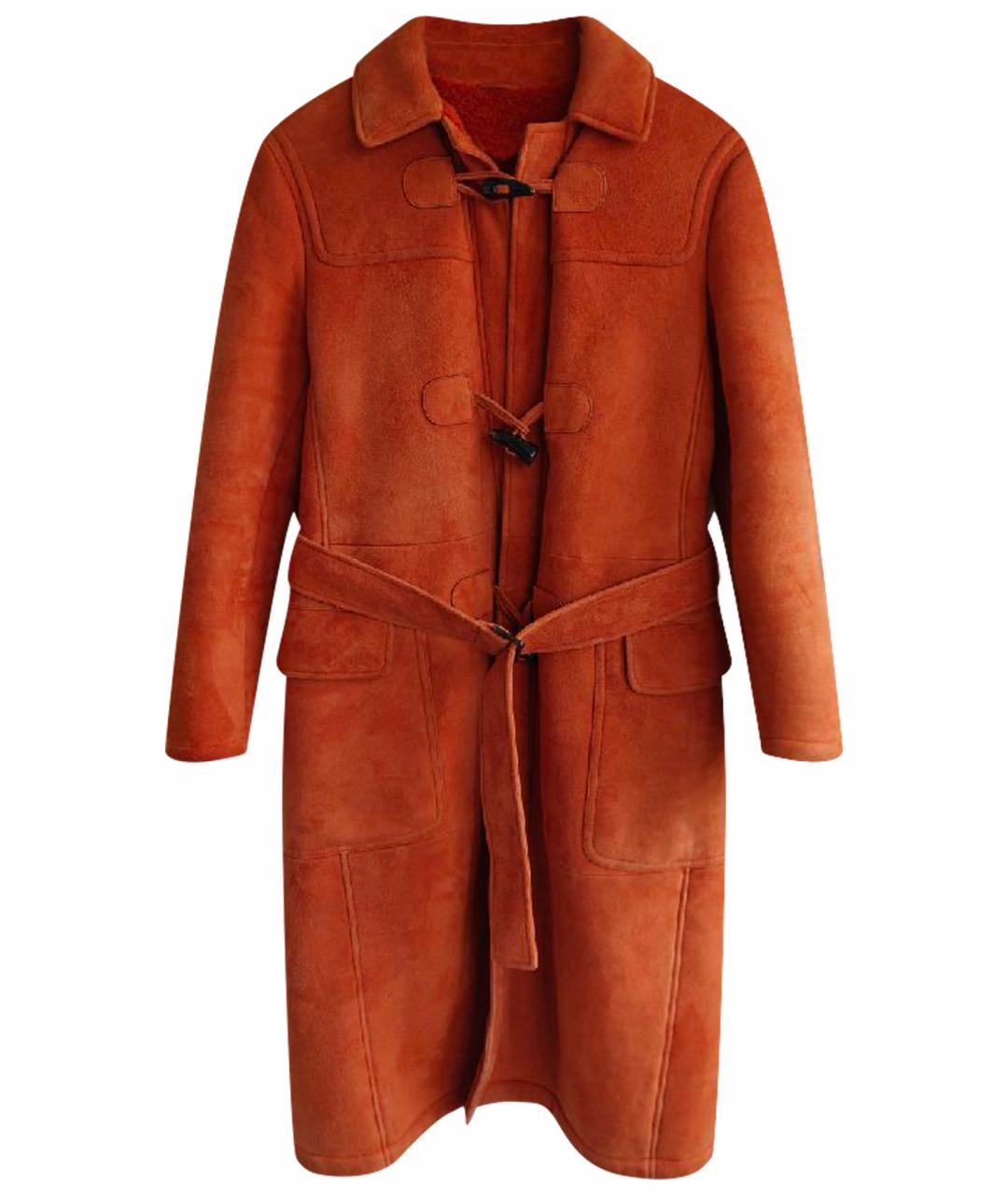 BOTTEGA VENETA Оранжевая замшевая дубленка, фото 1