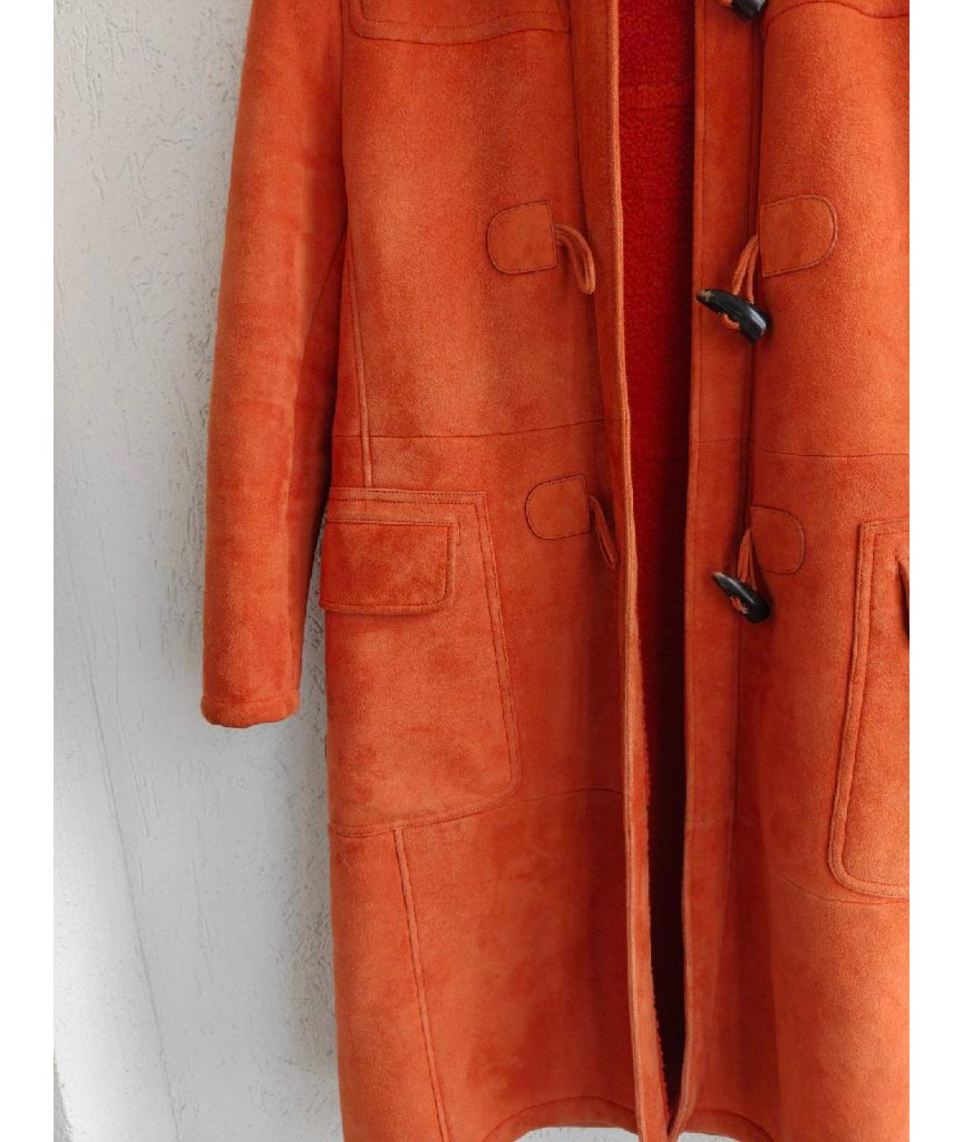 BOTTEGA VENETA Оранжевая замшевая дубленка, фото 4