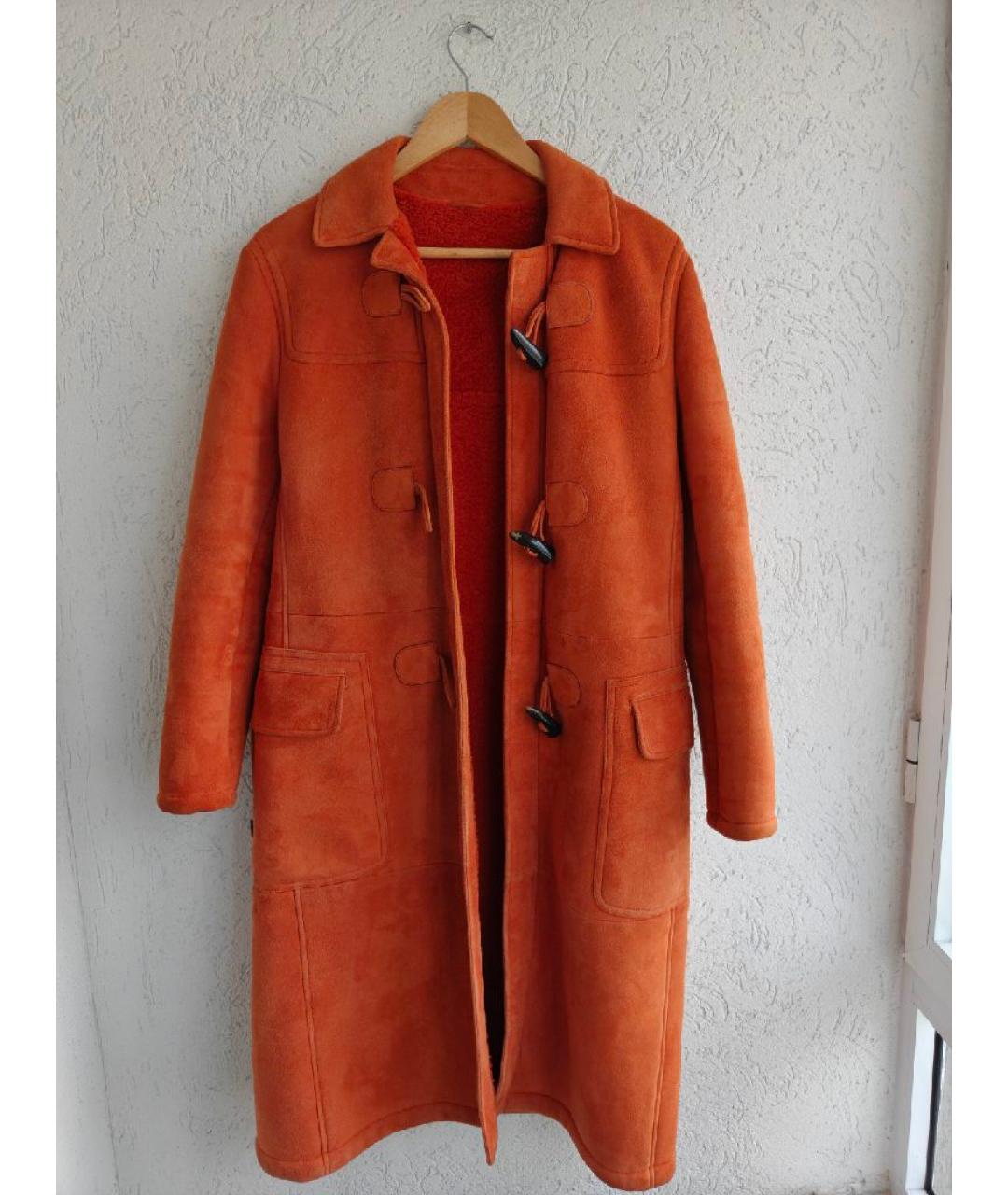 BOTTEGA VENETA Оранжевая замшевая дубленка, фото 2