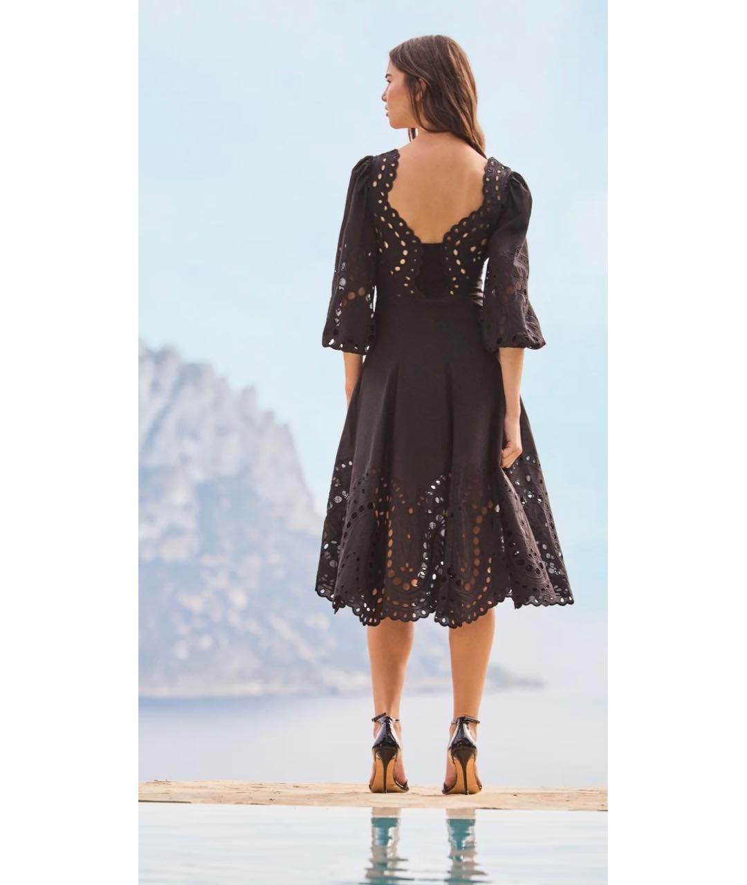 CHARO RUIZ Черное хлопковое повседневное платье, фото 2