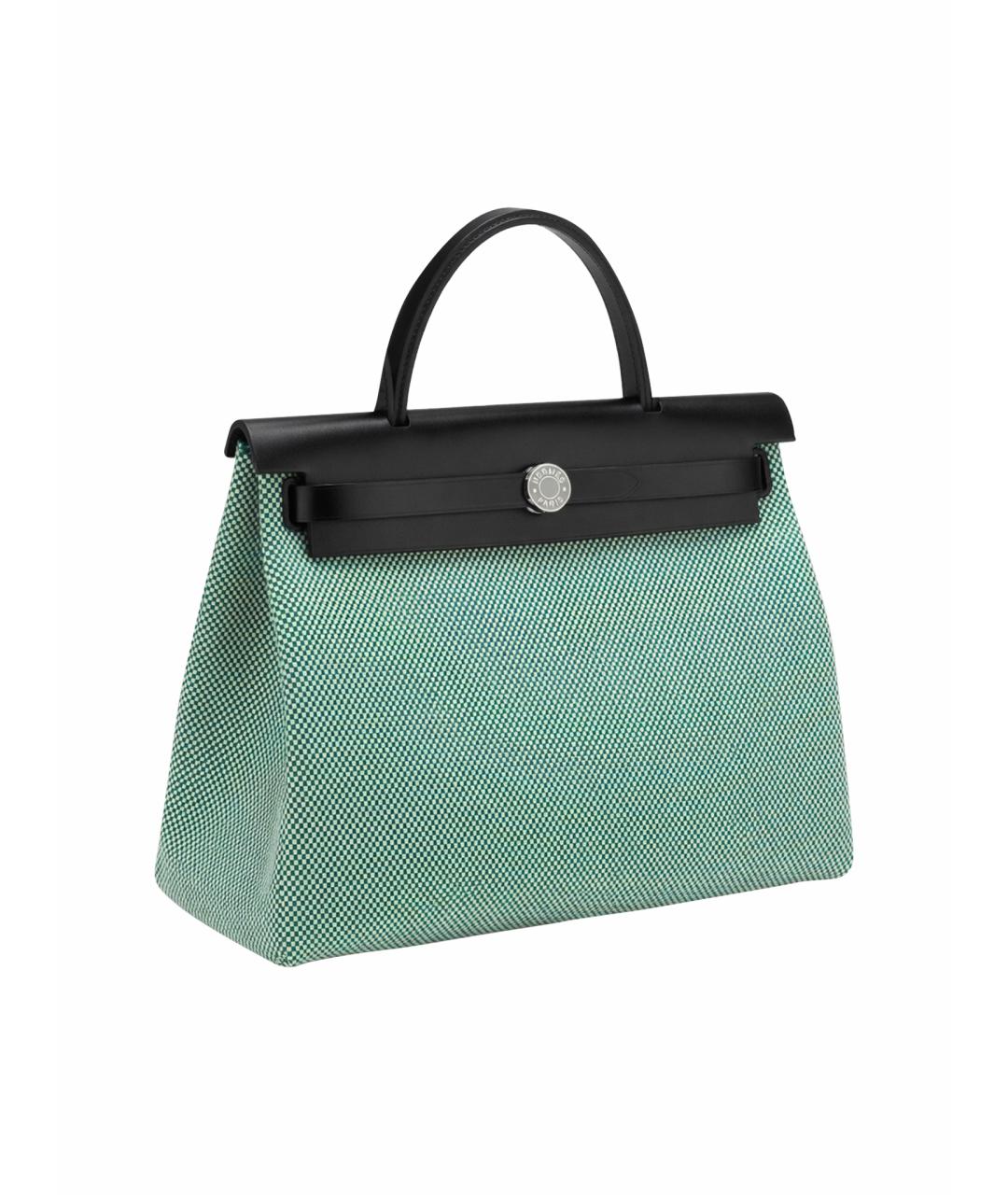 HERMES Зеленая тканевая сумка через плечо, фото 1