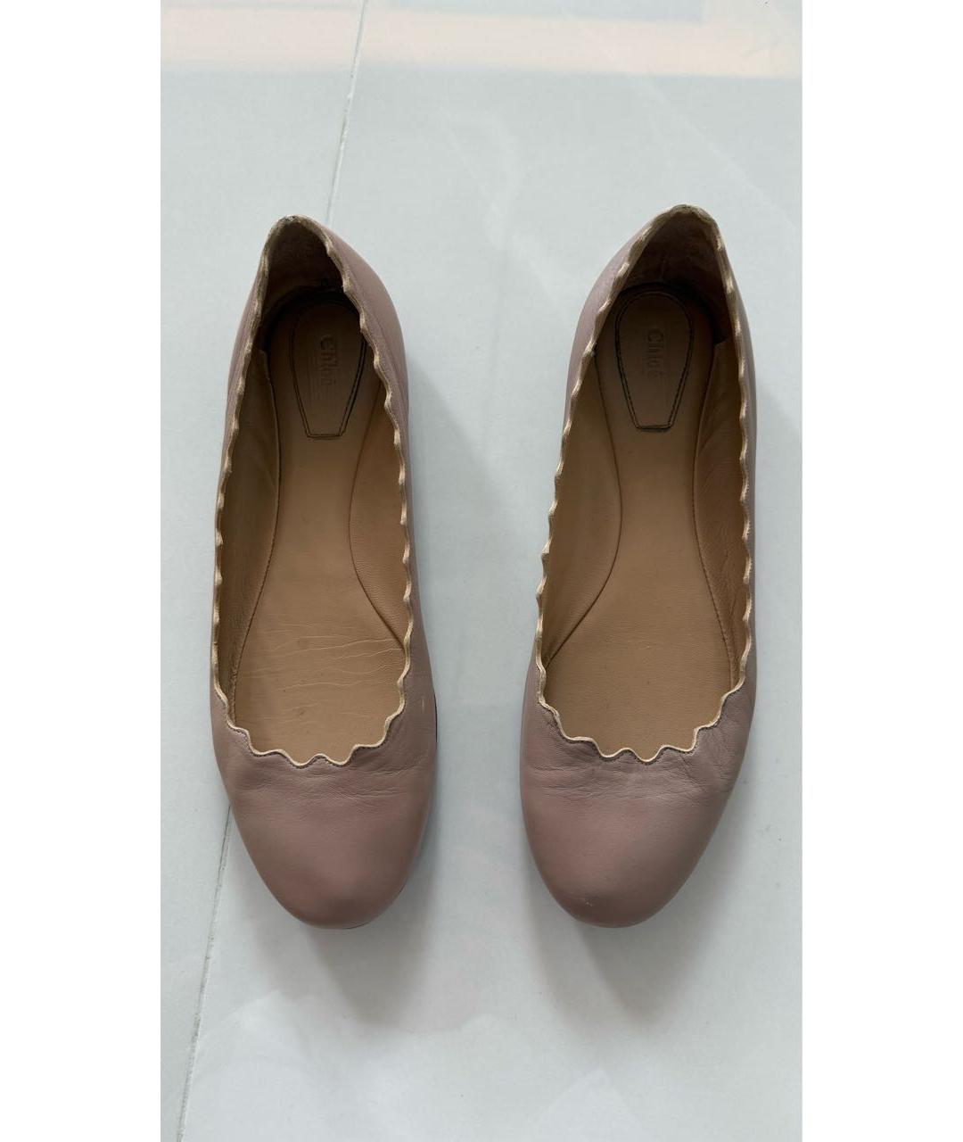 CHLOE Белые кожаные балетки, фото 2