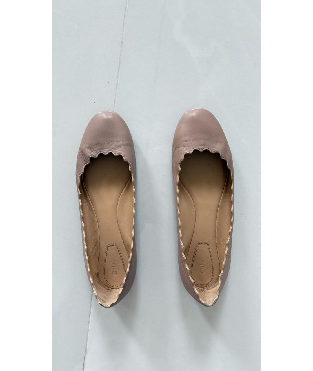 CHLOE Белые кожаные балетки, фото 3