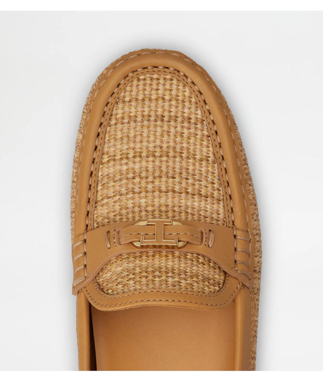 TOD'S Бежевые кожаные мокасины, фото 5