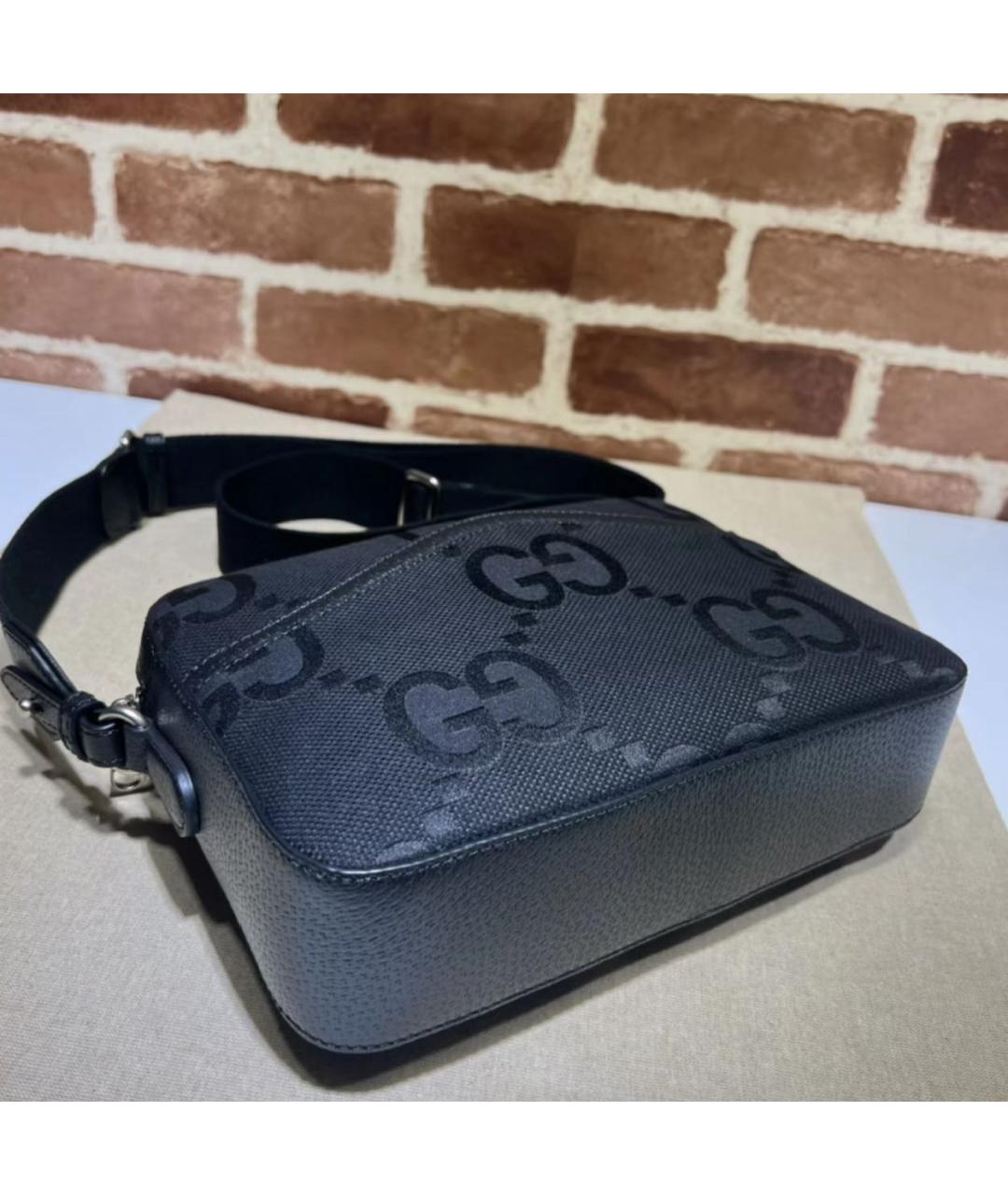 GUCCI Черная тканевая сумка на плечо, фото 5