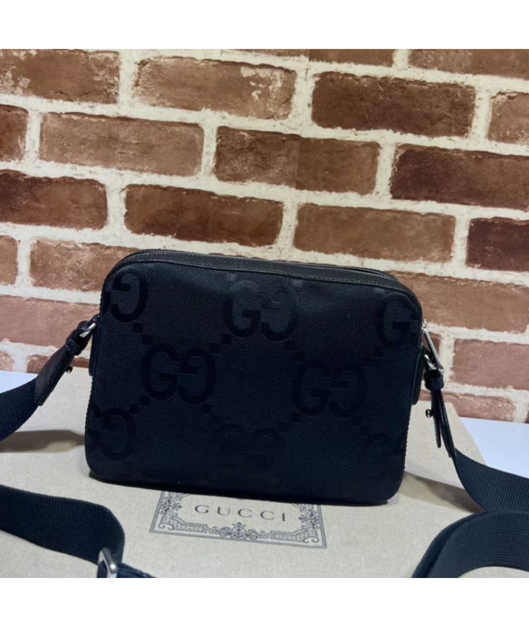 GUCCI Черная тканевая сумка на плечо, фото 4