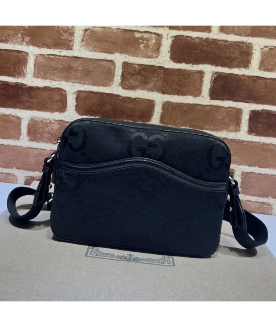 GUCCI Черная тканевая сумка на плечо, фото 2