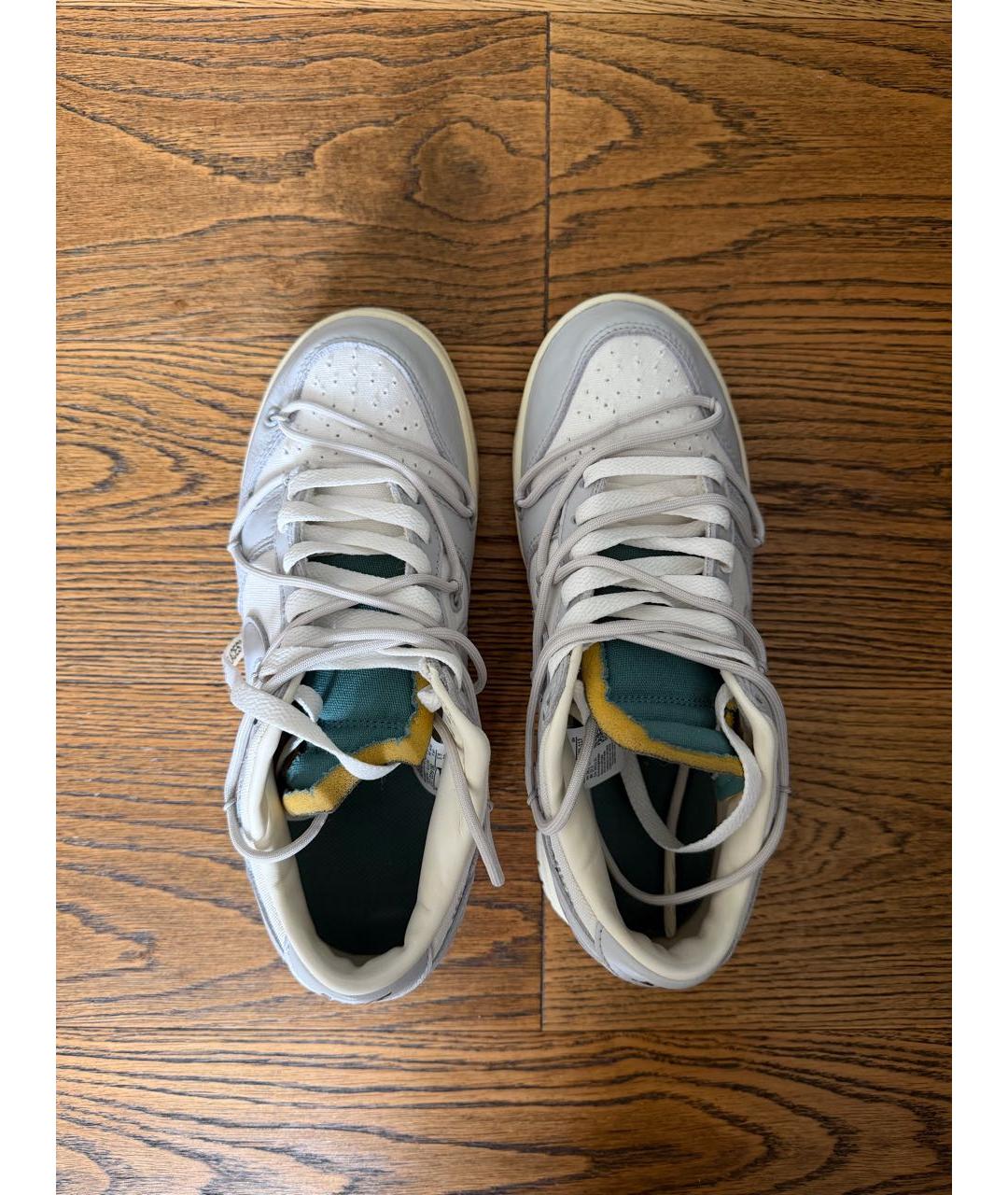 NIKE X OFF-WHITE Серые кожаные кроссовки, фото 3