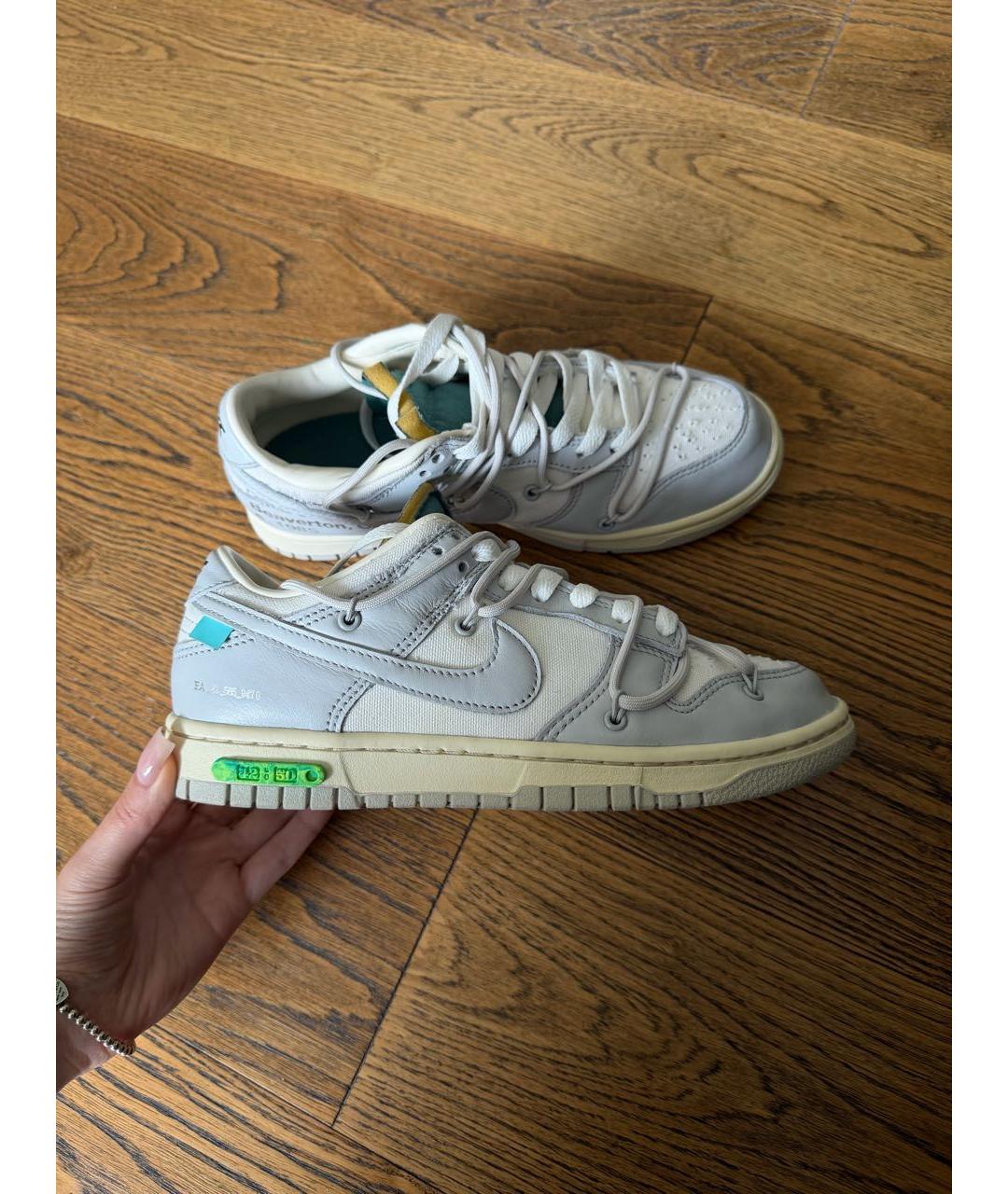 NIKE X OFF-WHITE Серые кожаные кроссовки, фото 9