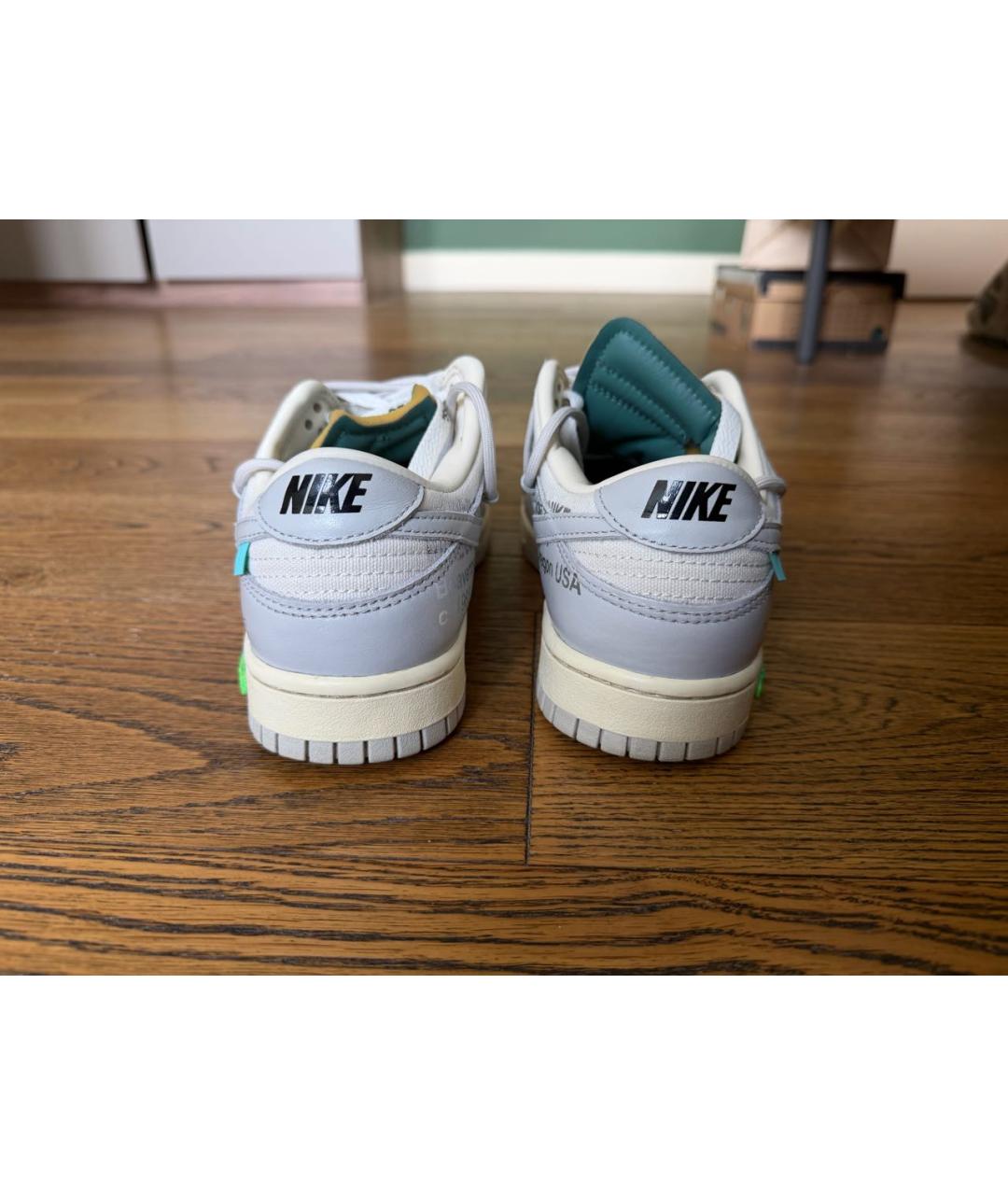 NIKE X OFF-WHITE Серые кожаные кроссовки, фото 4