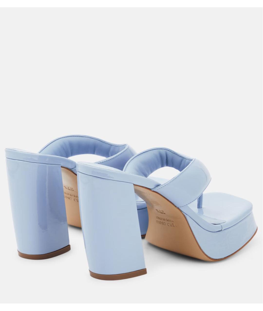 GIABORGHINI Голубые сабо из лакированной кожи, фото 4