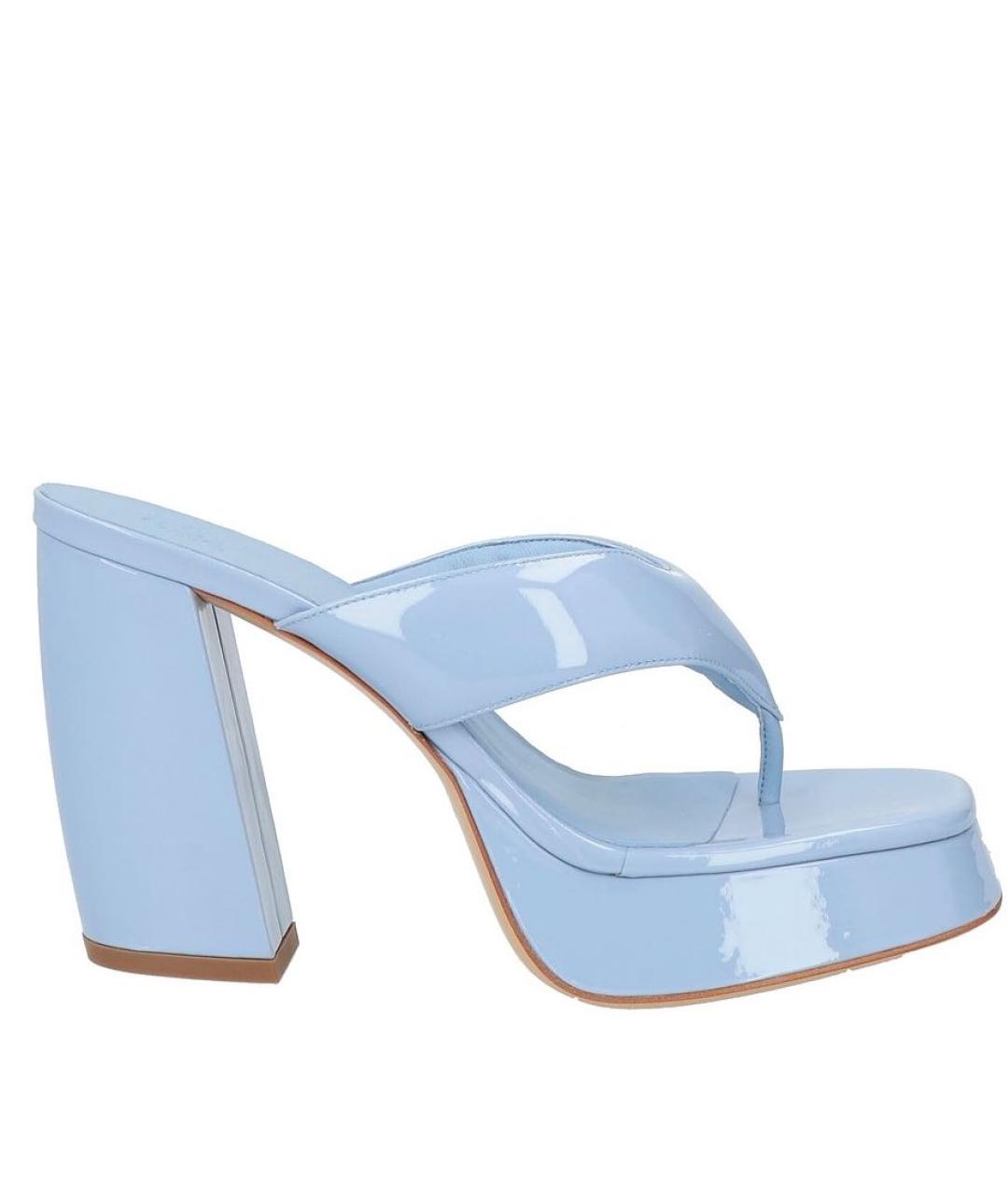 GIABORGHINI Голубые сабо из лакированной кожи, фото 1