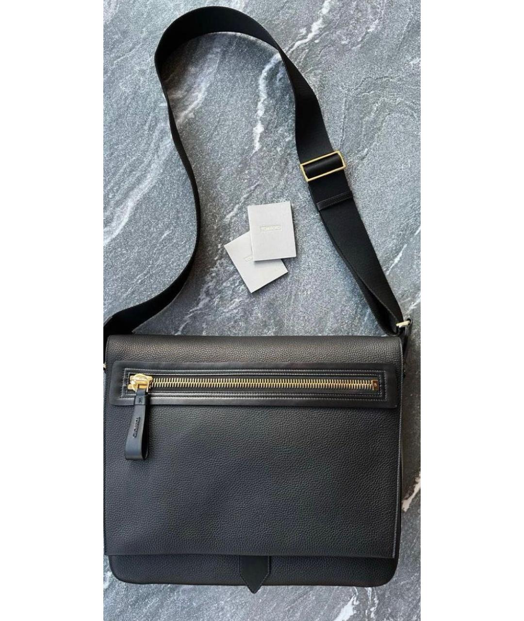 TOM FORD Черная кожаная сумка на плечо, фото 5