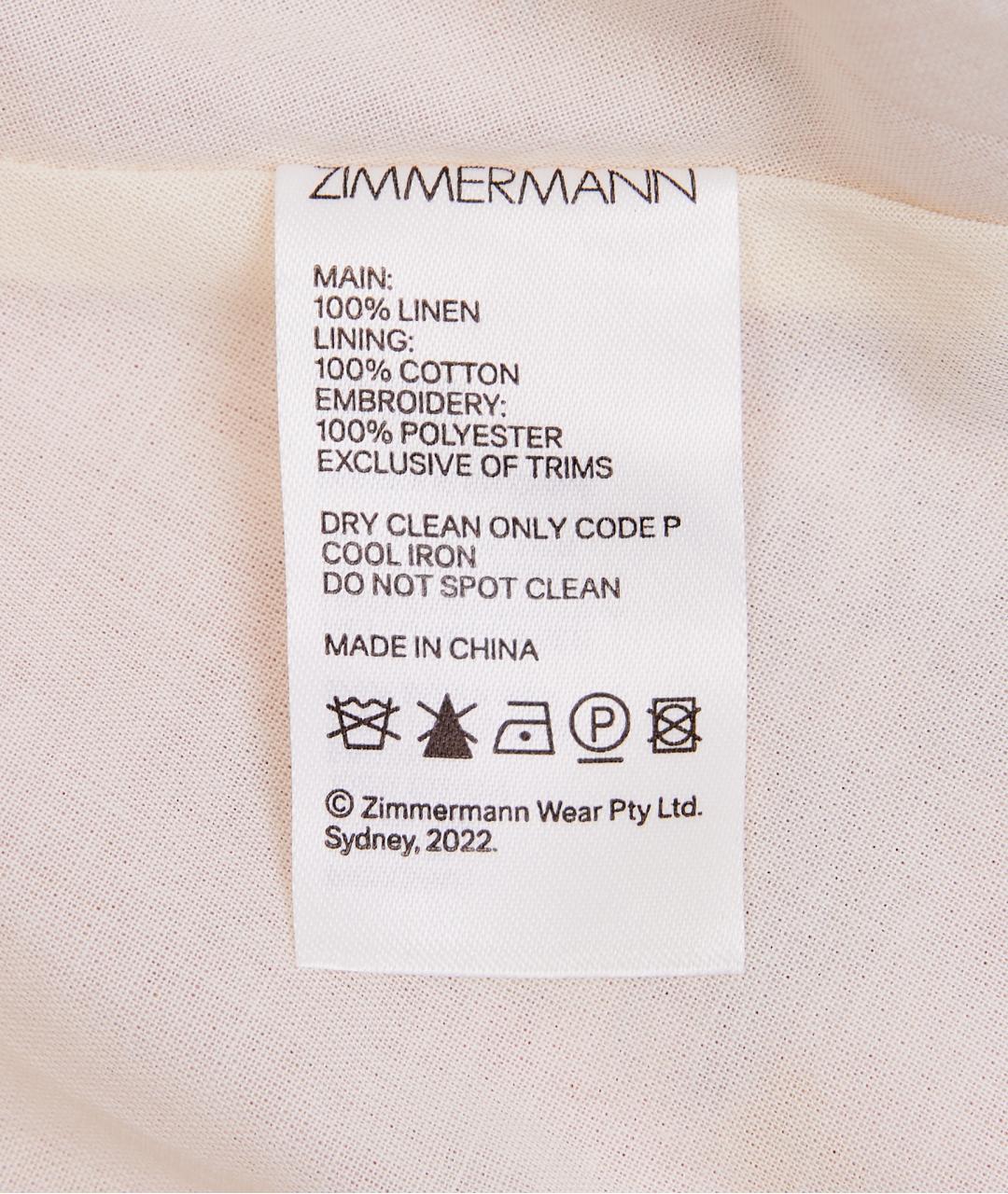 ZIMMERMANN Бежевое льняное коктейльное платье, фото 4