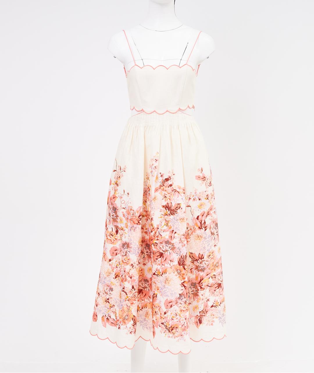ZIMMERMANN Бежевое льняное коктейльное платье, фото 5