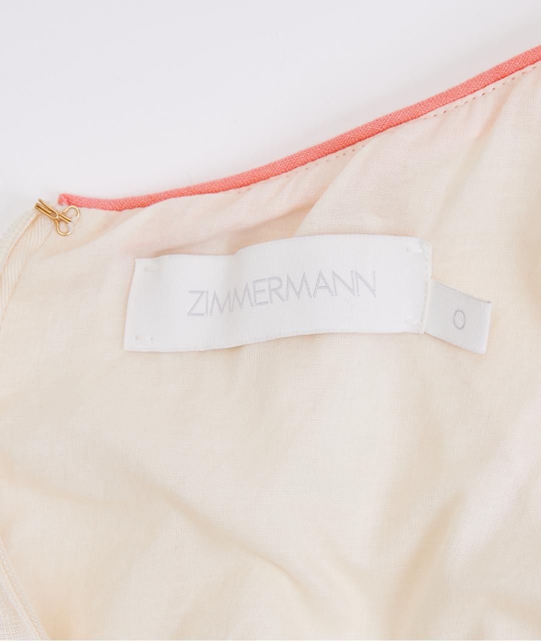 ZIMMERMANN Бежевое льняное коктейльное платье, фото 3