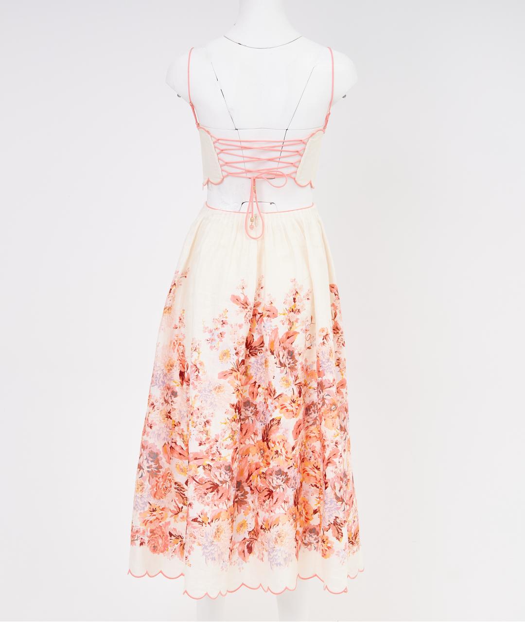 ZIMMERMANN Бежевое льняное коктейльное платье, фото 2